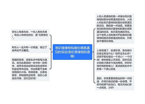 相识是缘相知是份感恩遇见的说说(相识是缘相知是福)