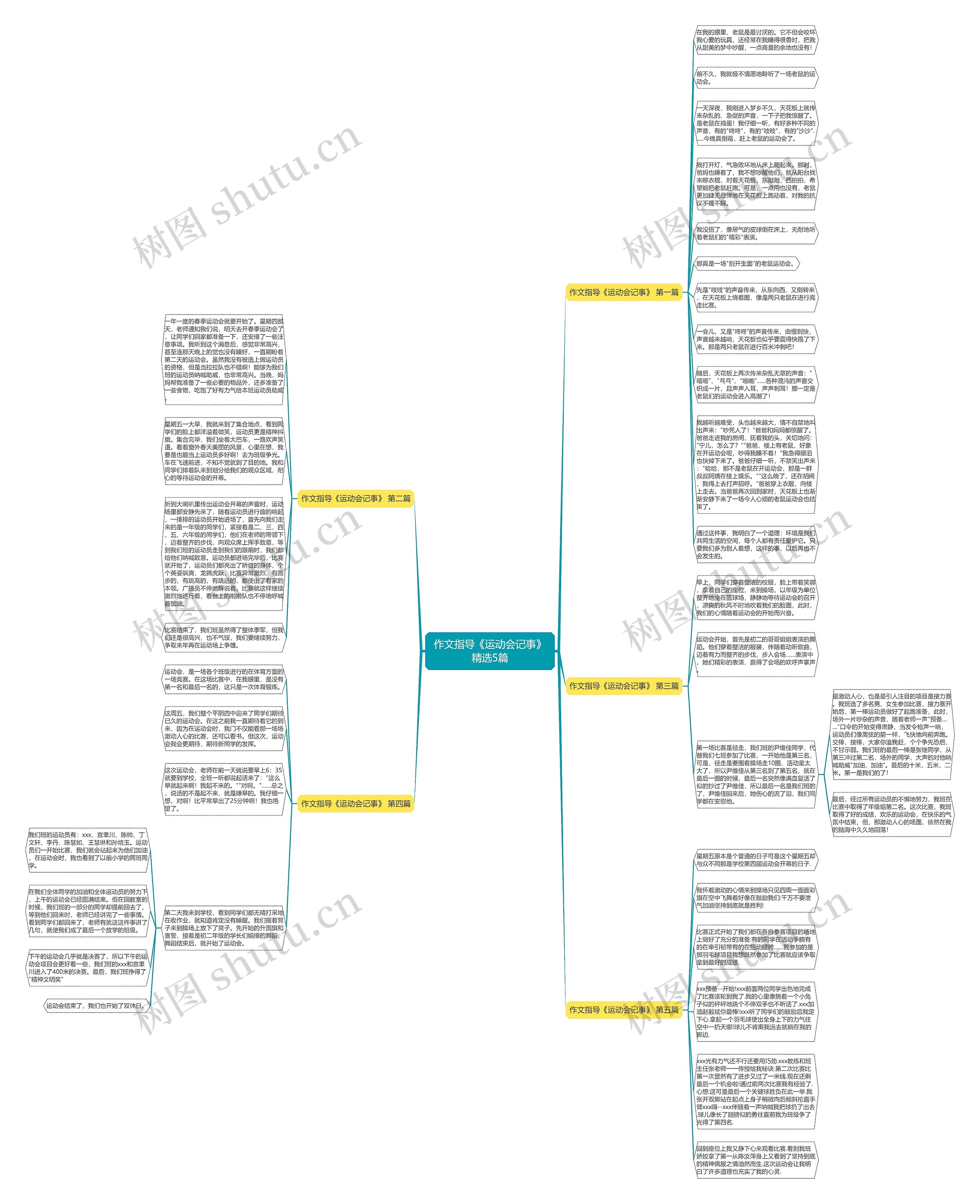 作文指导《运动会记事》精选5篇思维导图