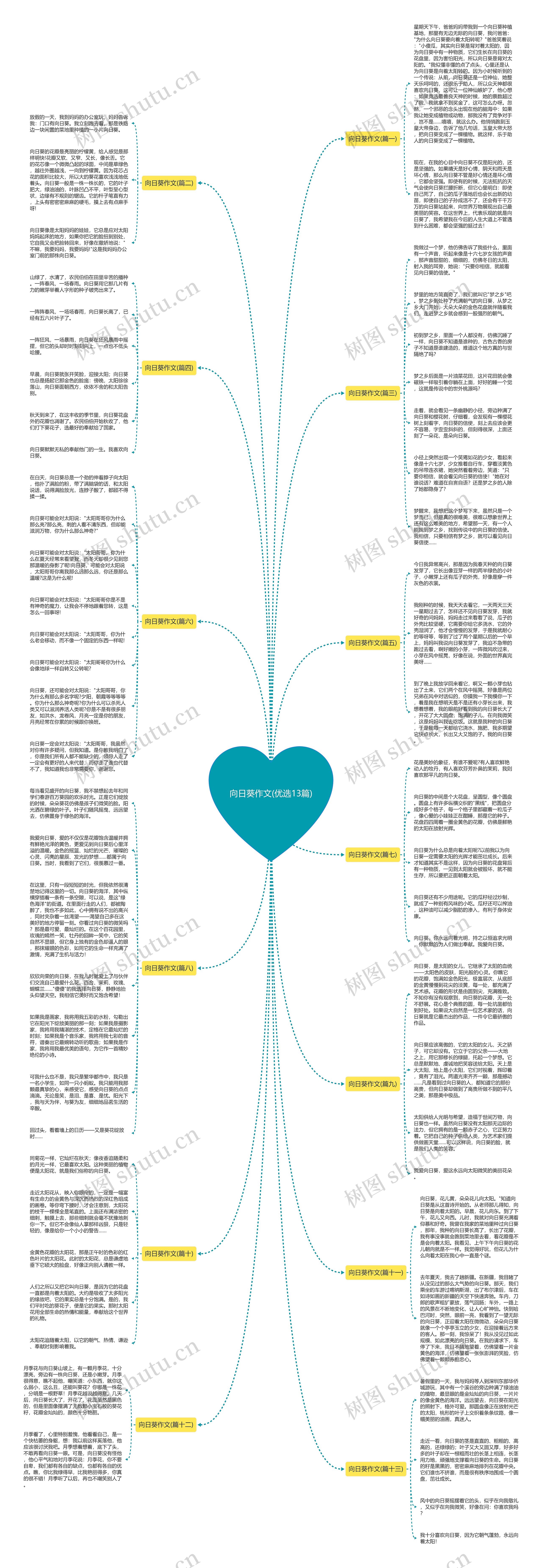 向日葵作文(优选13篇)思维导图