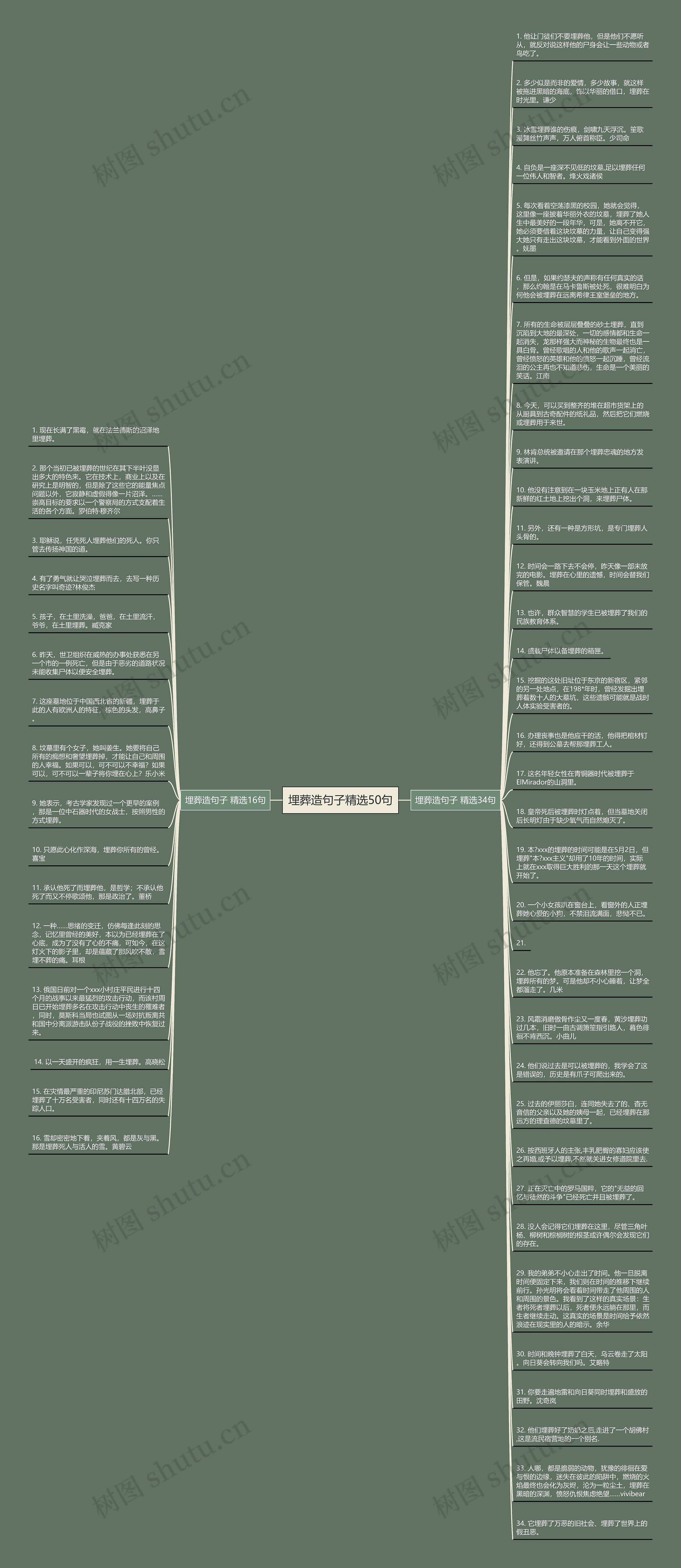 埋葬造句子精选50句思维导图