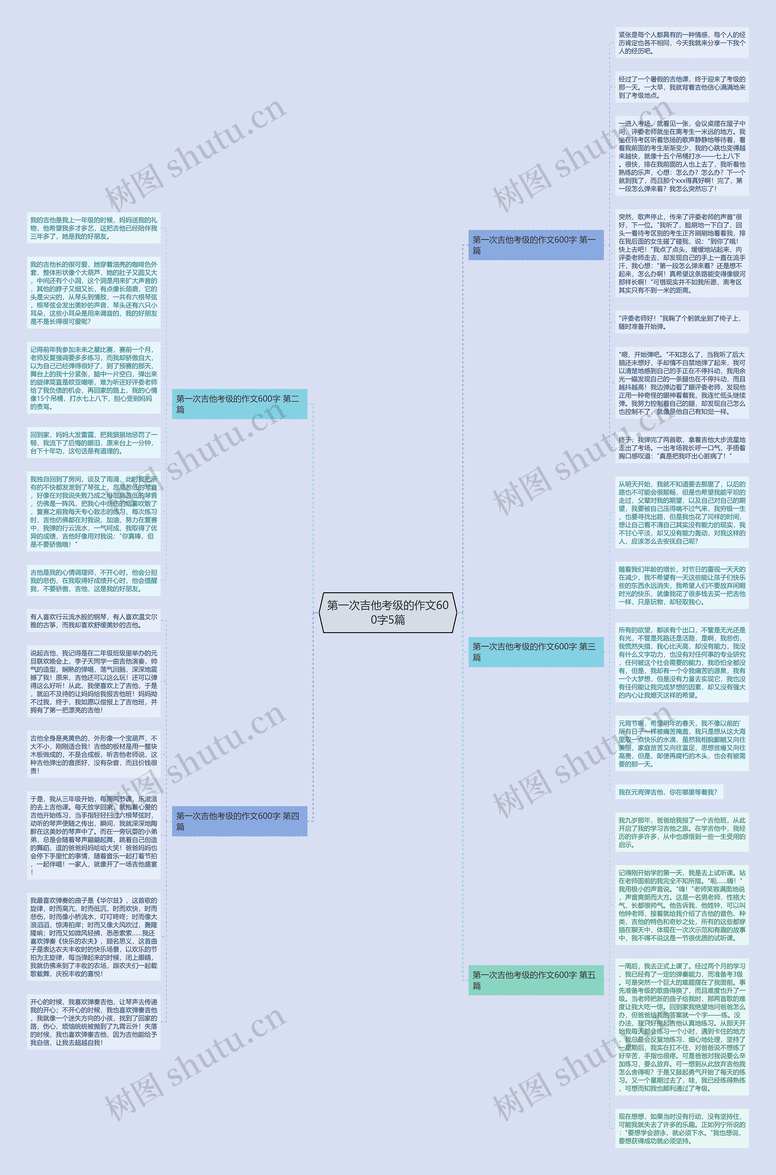 第一次吉他考级的作文600字5篇思维导图