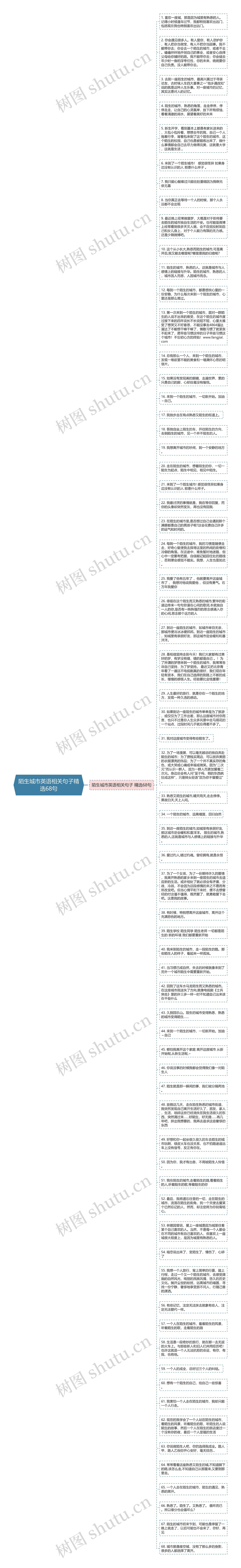 陌生城市英语相关句子精选68句