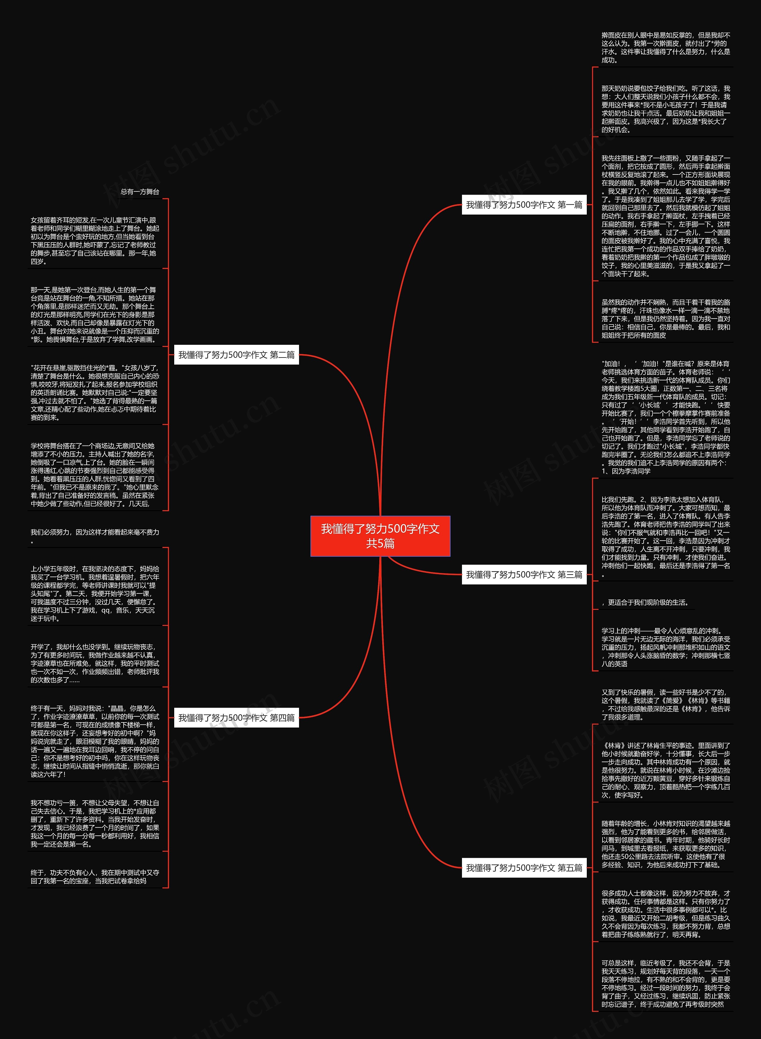 我懂得了努力500字作文共5篇思维导图