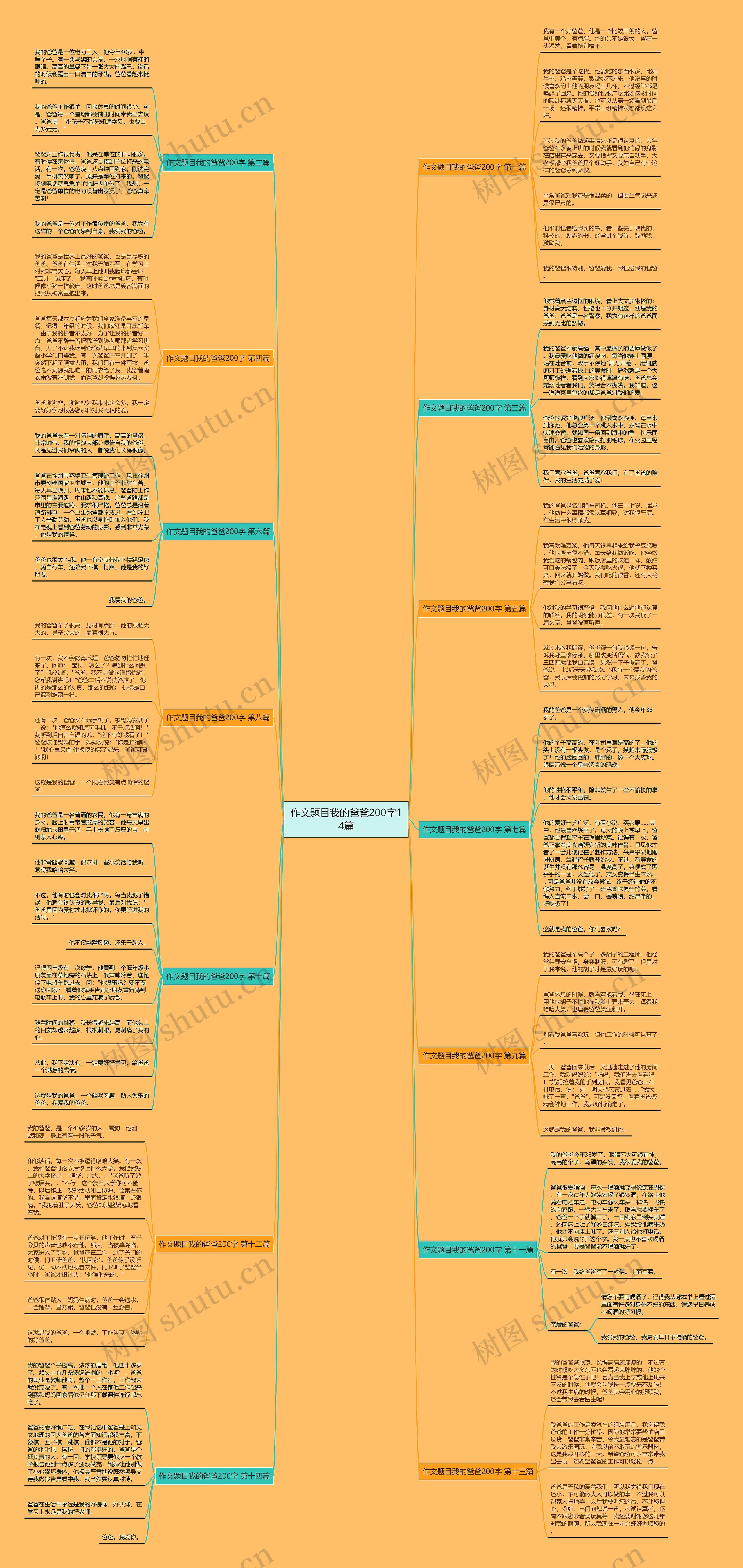 作文题目我的爸爸200字14篇思维导图