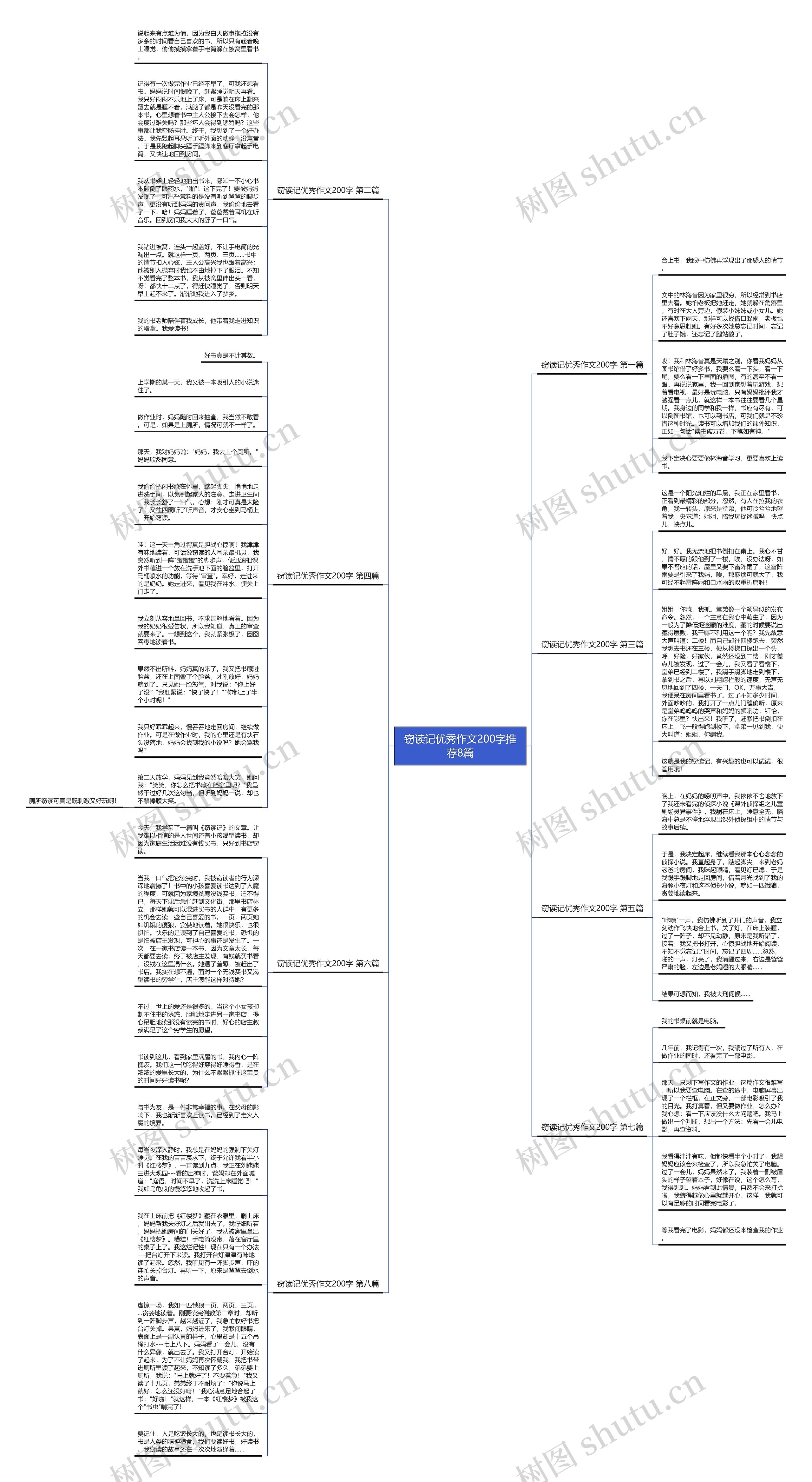 窃读记优秀作文200字推荐8篇思维导图