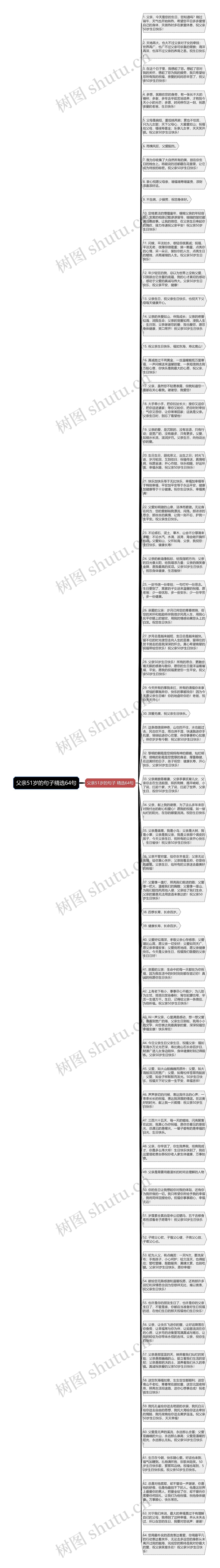 父亲51岁的句子精选64句思维导图