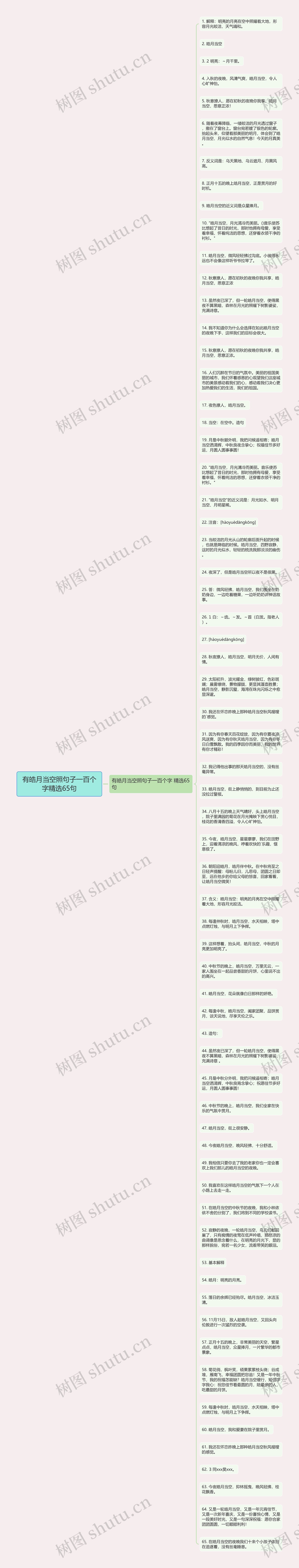 有皓月当空照句子一百个字精选65句