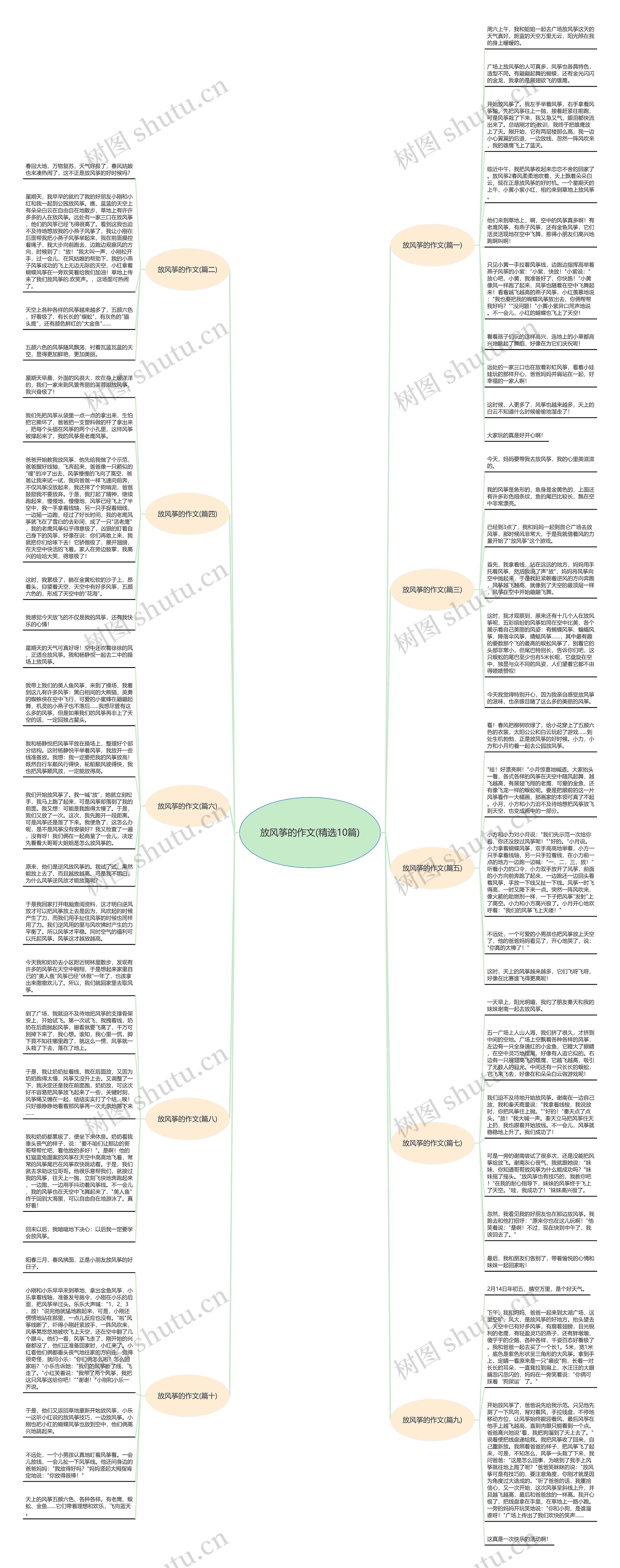 放风筝的作文(精选10篇)思维导图