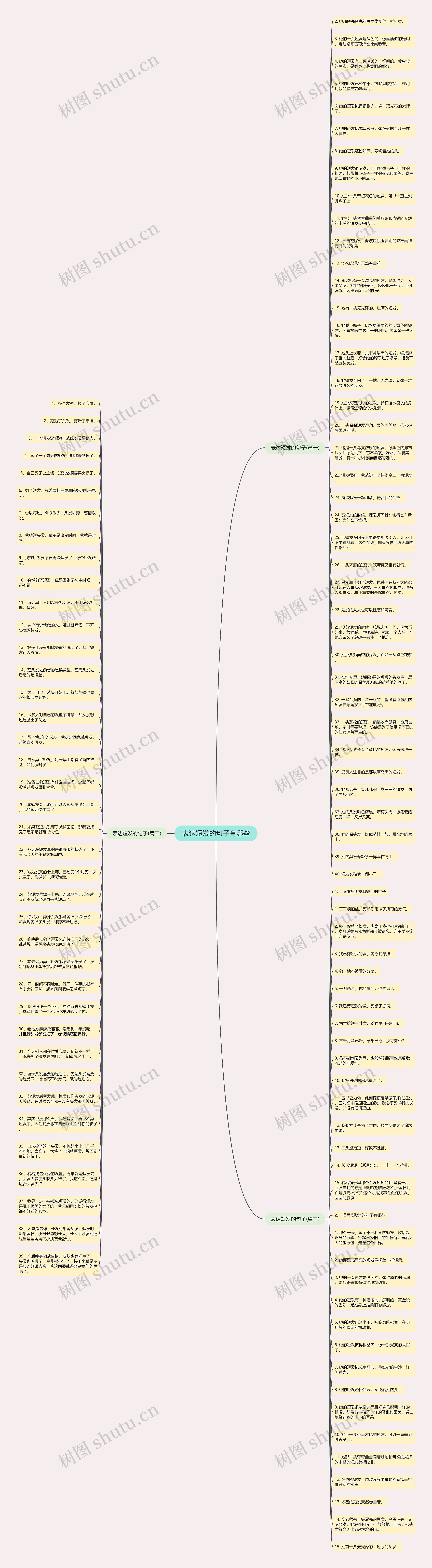 表达短发的句子有哪些思维导图