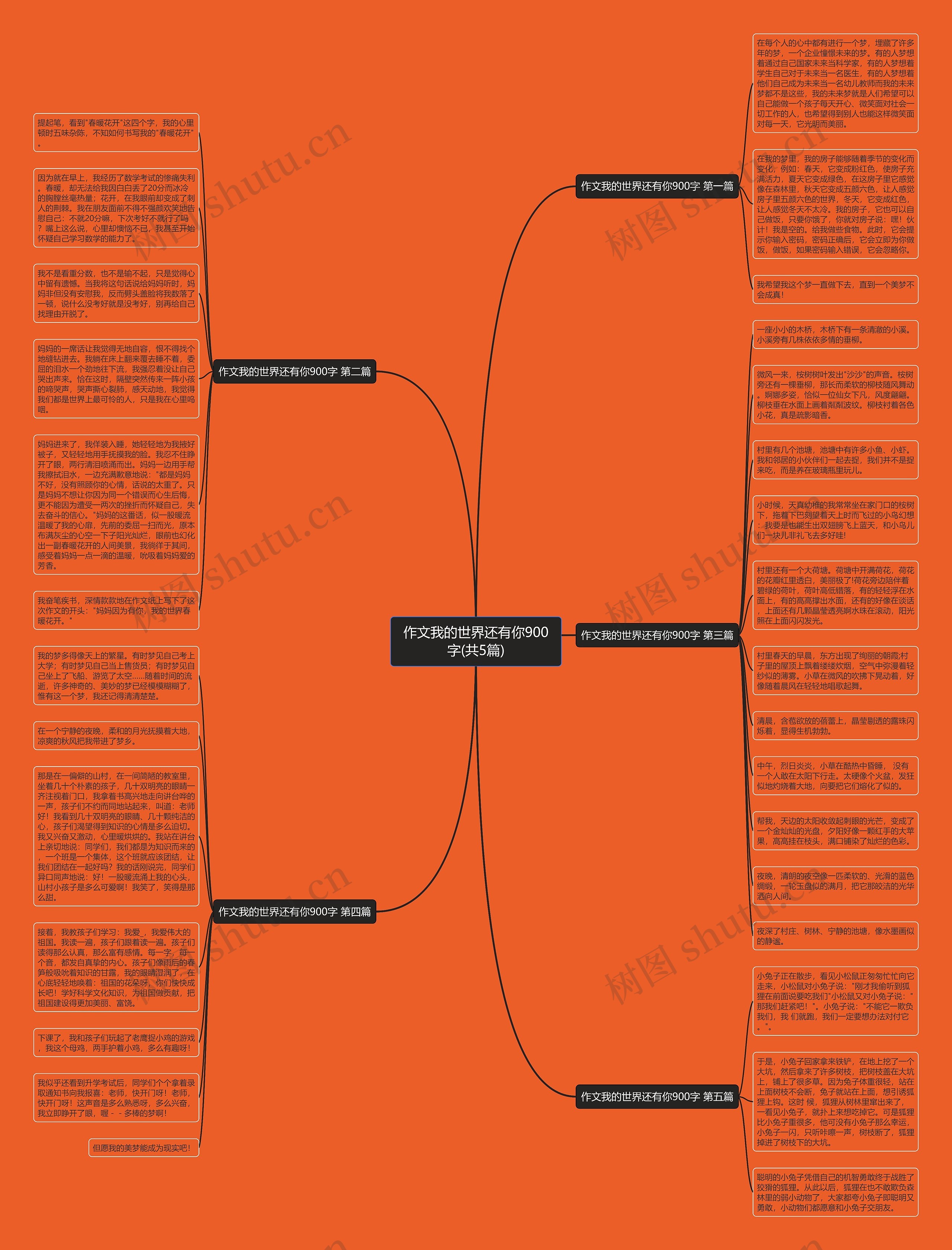 作文我的世界还有你900字(共5篇)思维导图