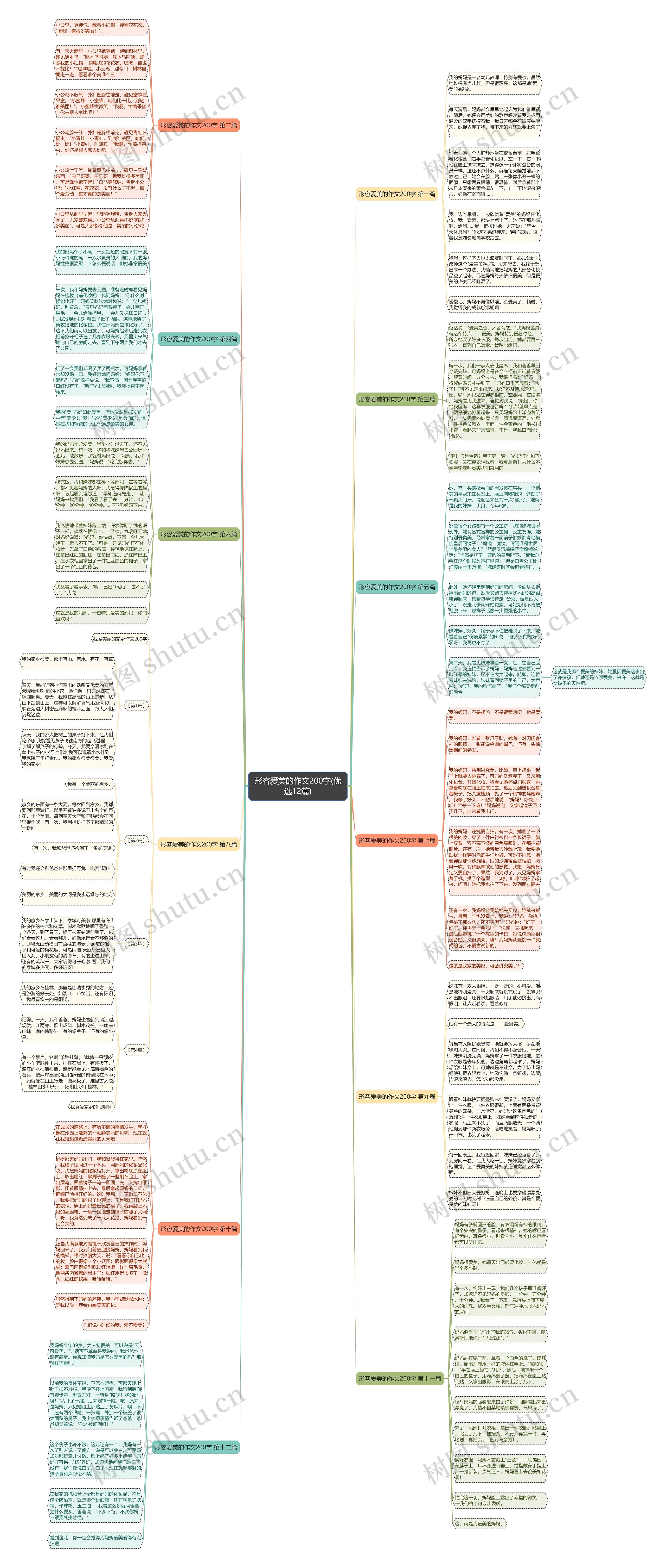 形容爱美的作文200字(优选12篇)思维导图