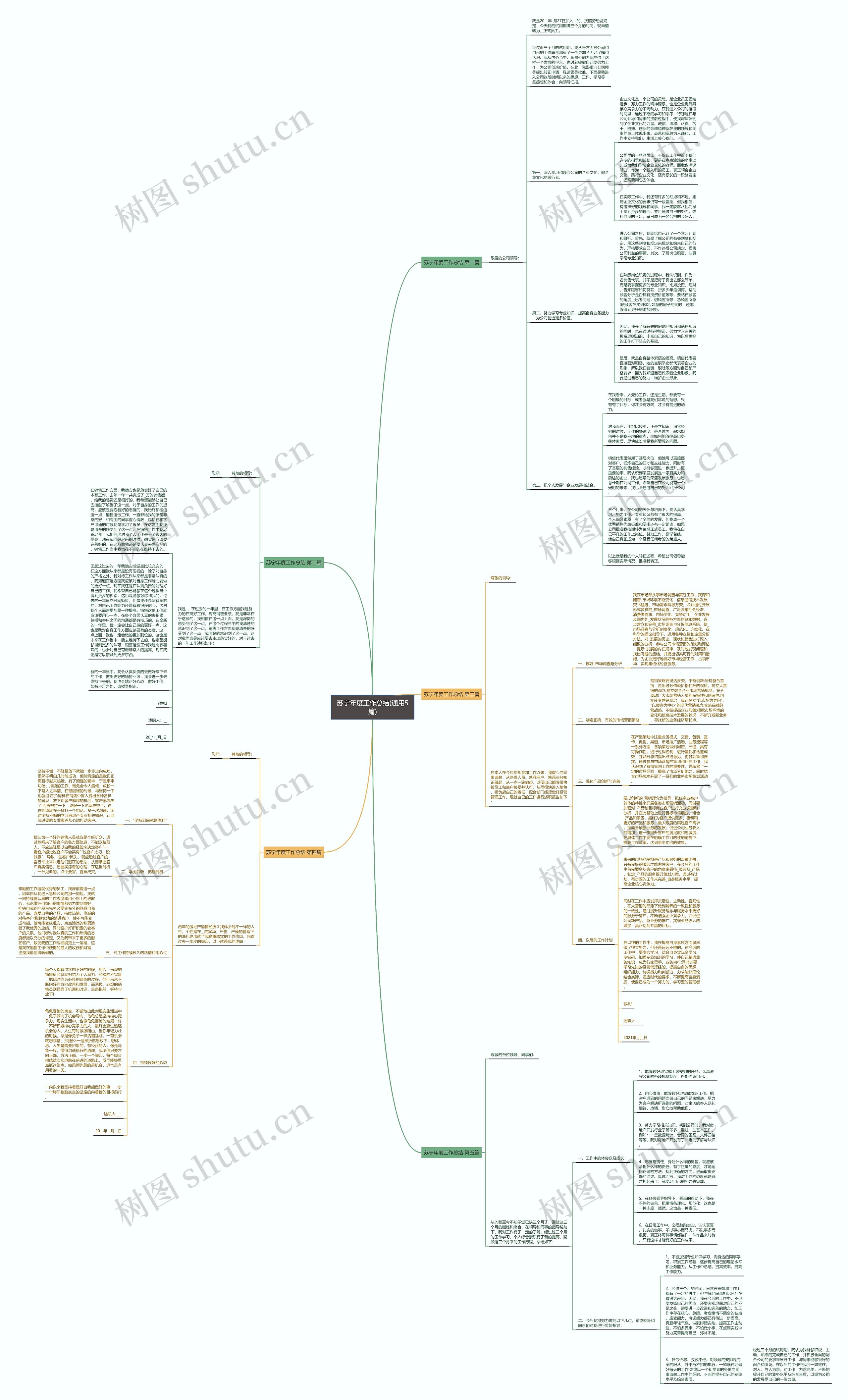苏宁年度工作总结(通用5篇)思维导图