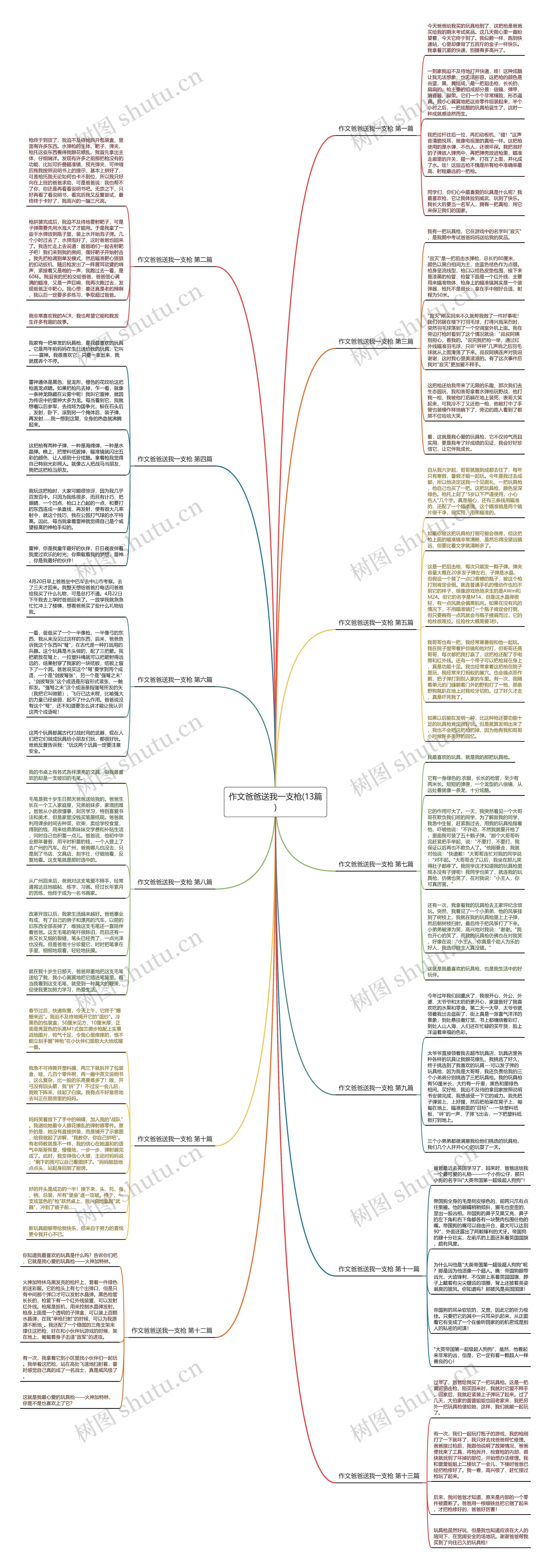 作文爸爸送我一支枪(13篇)思维导图