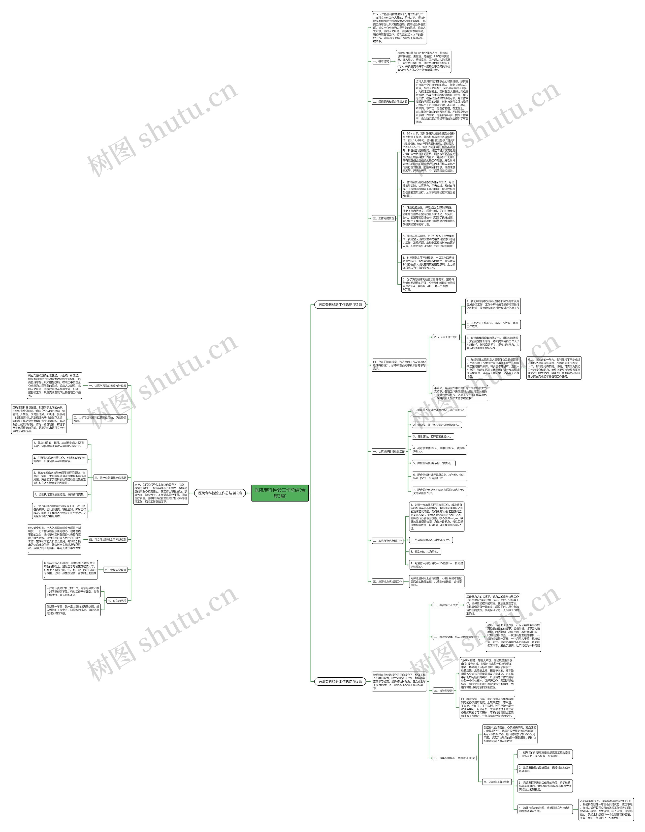 医院专科检验工作总结(合集3篇)思维导图