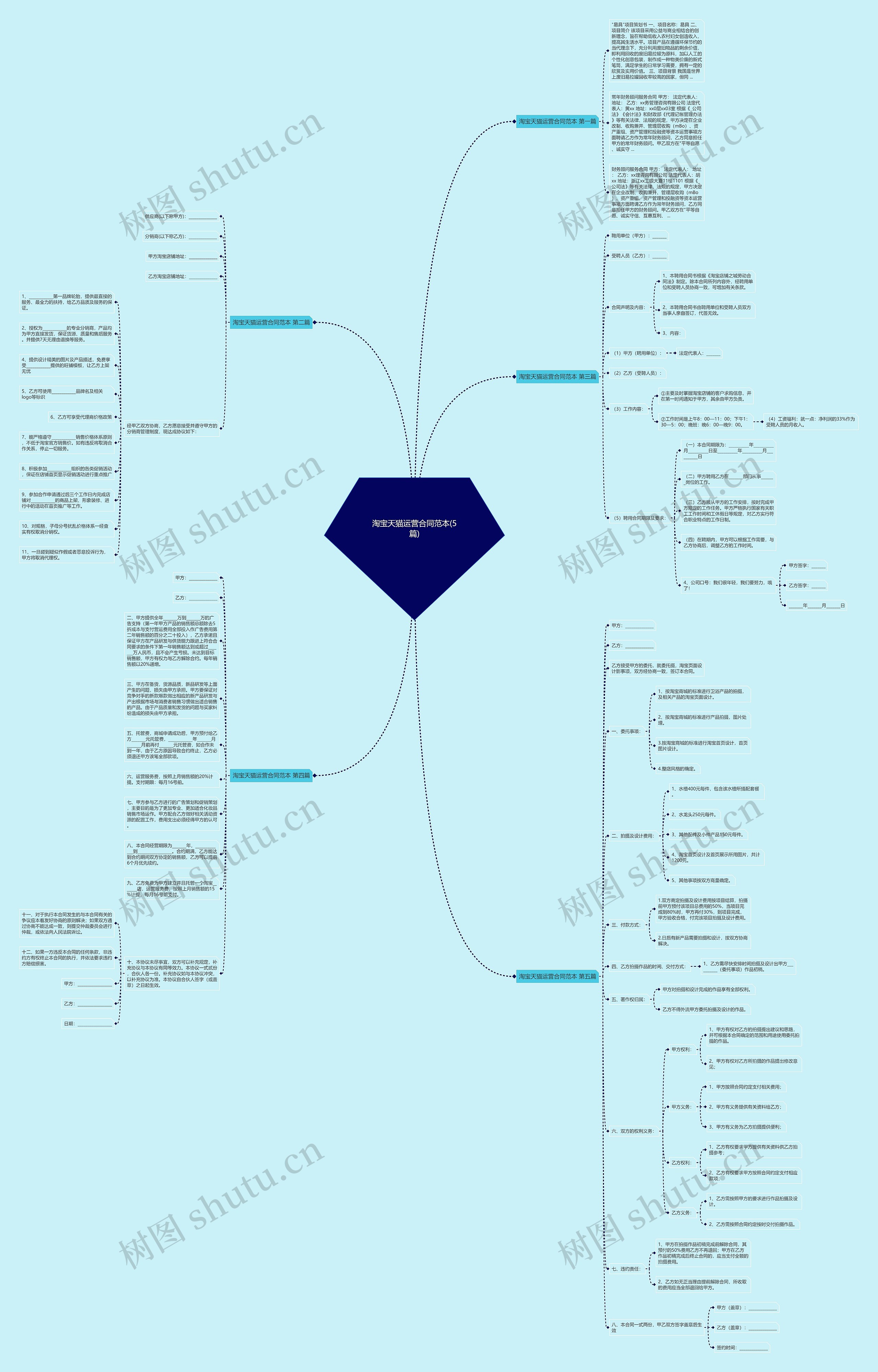 淘宝天猫运营合同范本(5篇)思维导图
