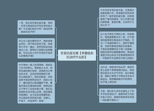 冬至抗疫文案【羊兽疫血抗治疗什么的】