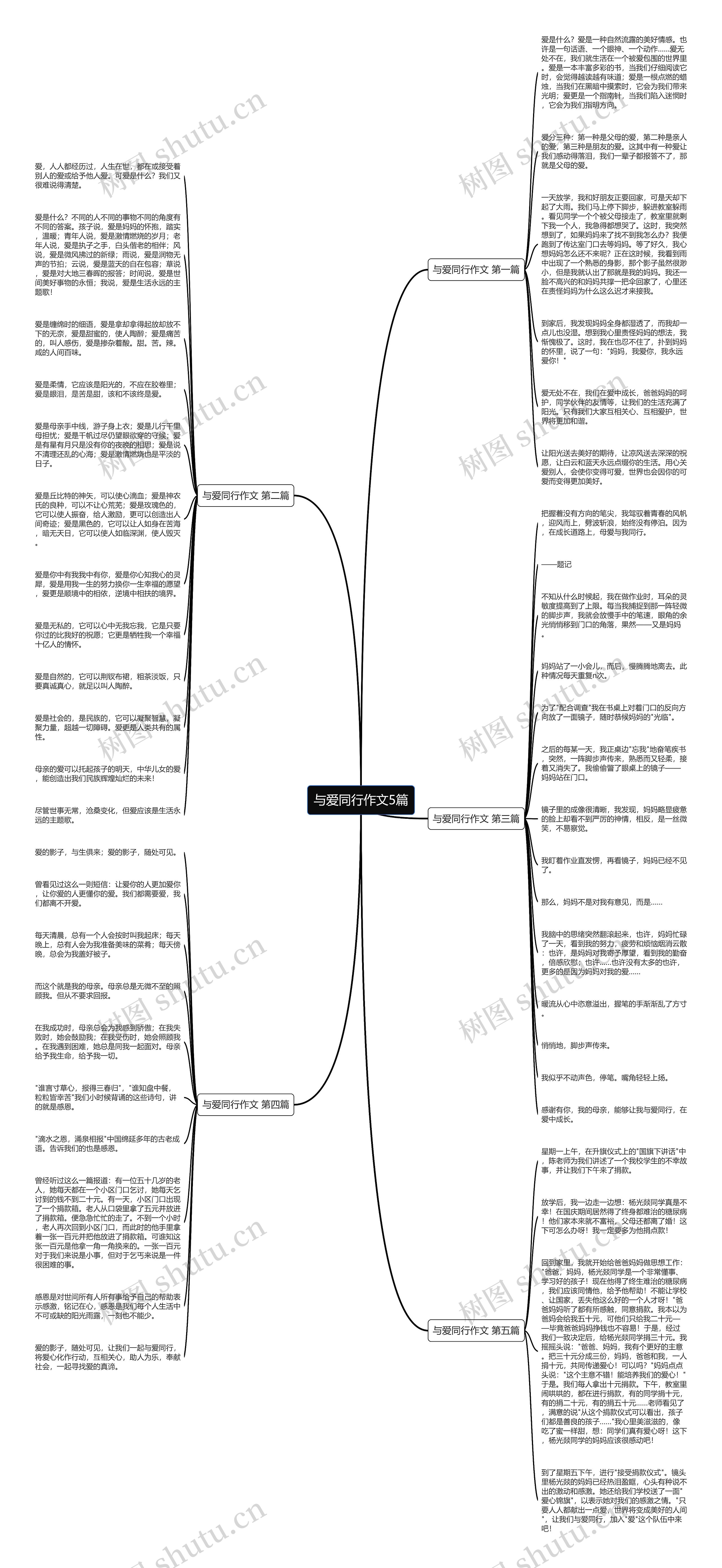 与爱同行作文5篇思维导图