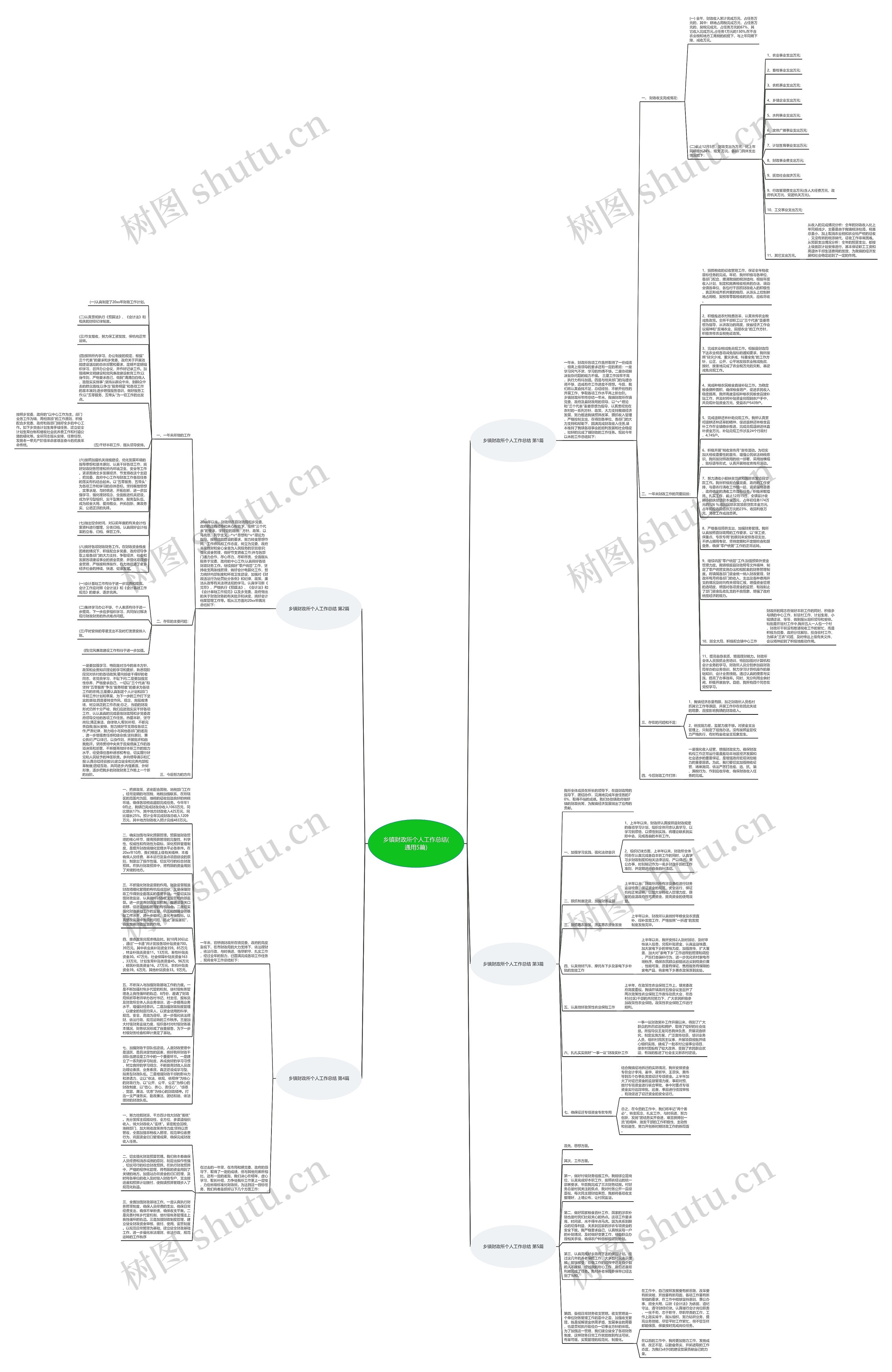 乡镇财政所个人工作总结(通用5篇)思维导图