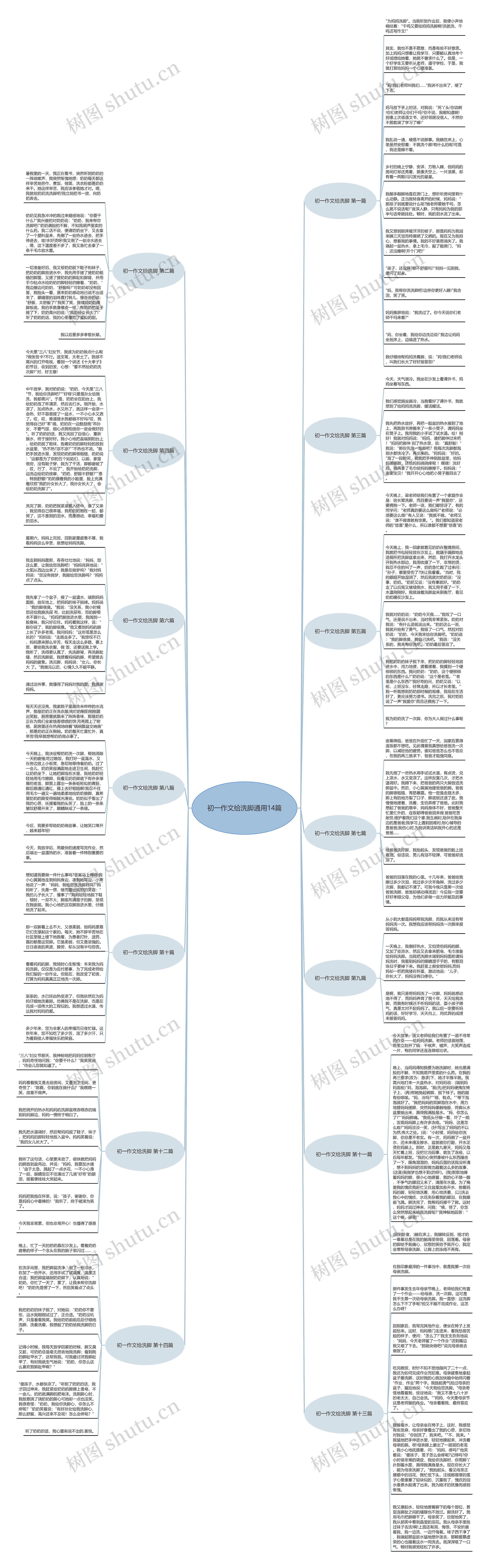 初一作文给洗脚通用14篇思维导图