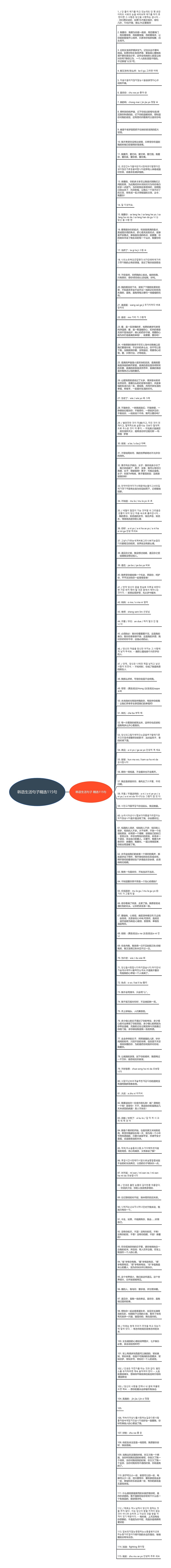 韩语生活句子精选115句思维导图