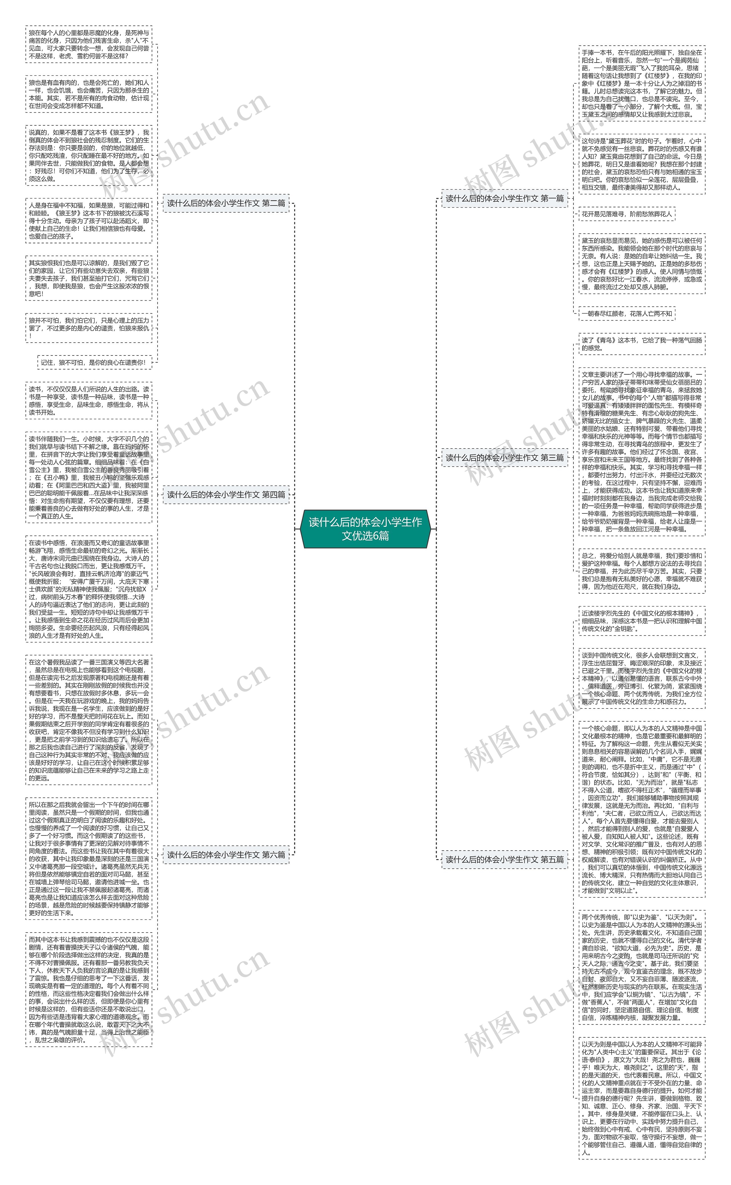 读什么后的体会小学生作文优选6篇思维导图