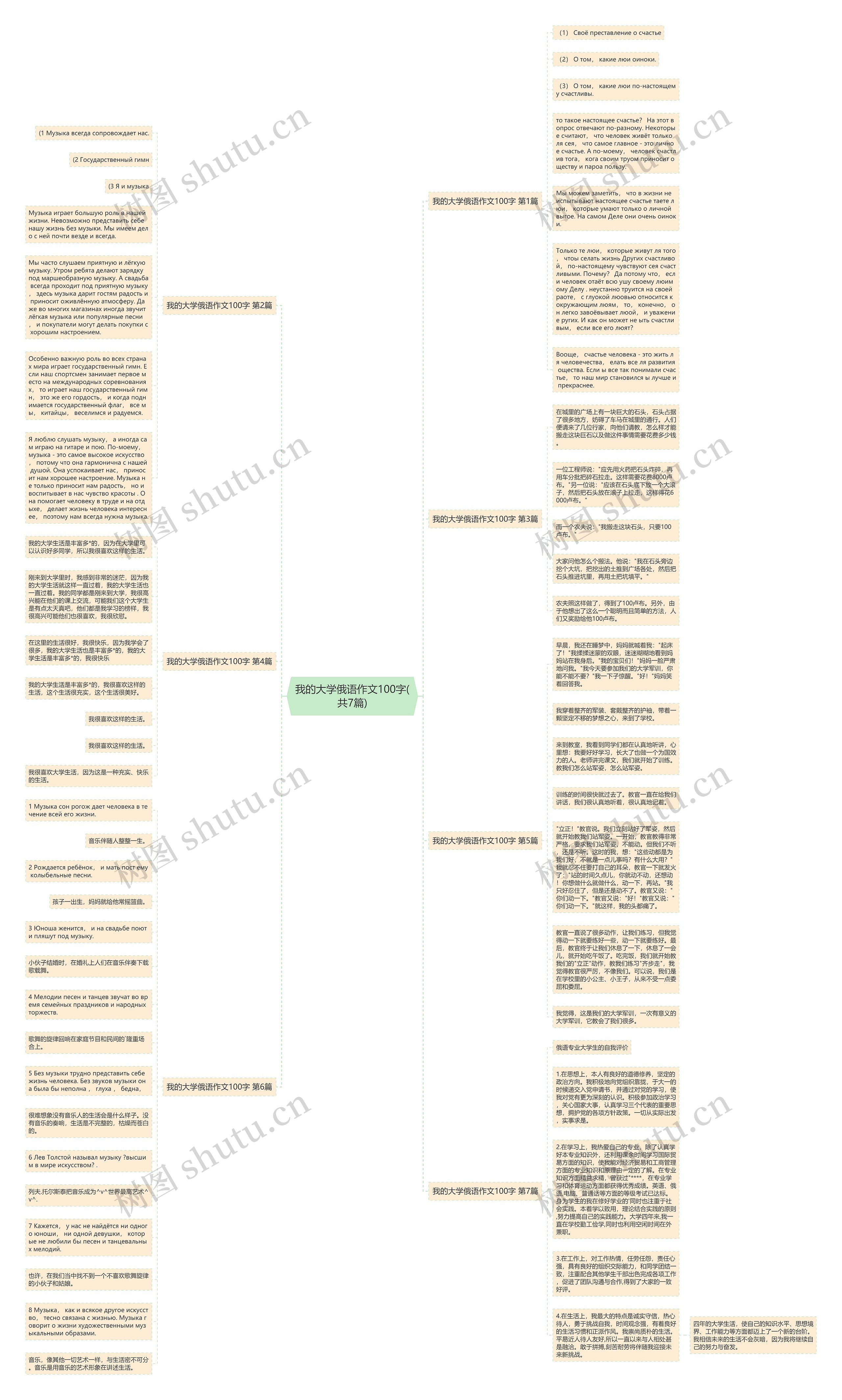我的大学俄语作文100字(共7篇)思维导图