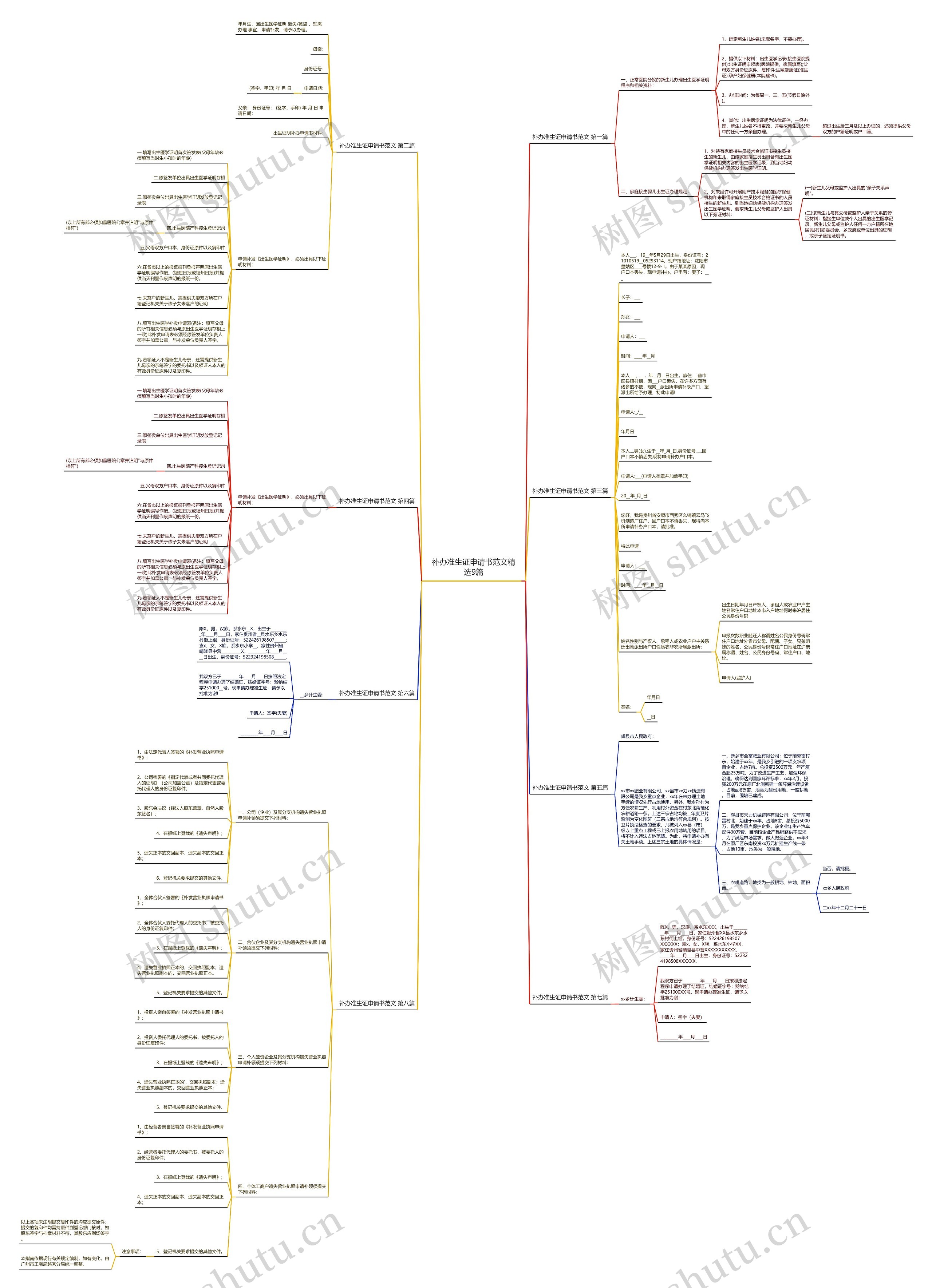 补办准生证申请书范文精选9篇思维导图
