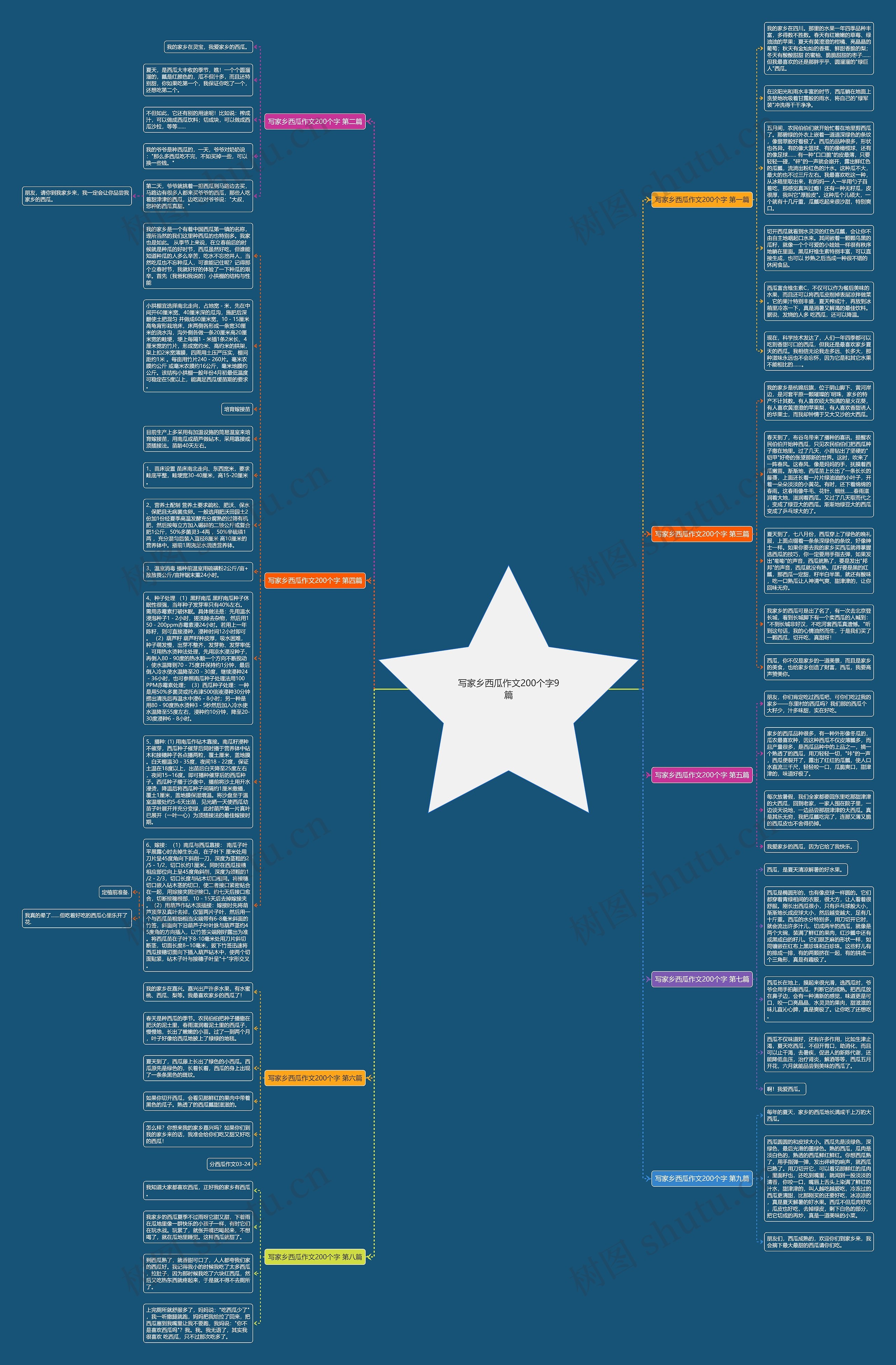写家乡西瓜作文200个字9篇思维导图