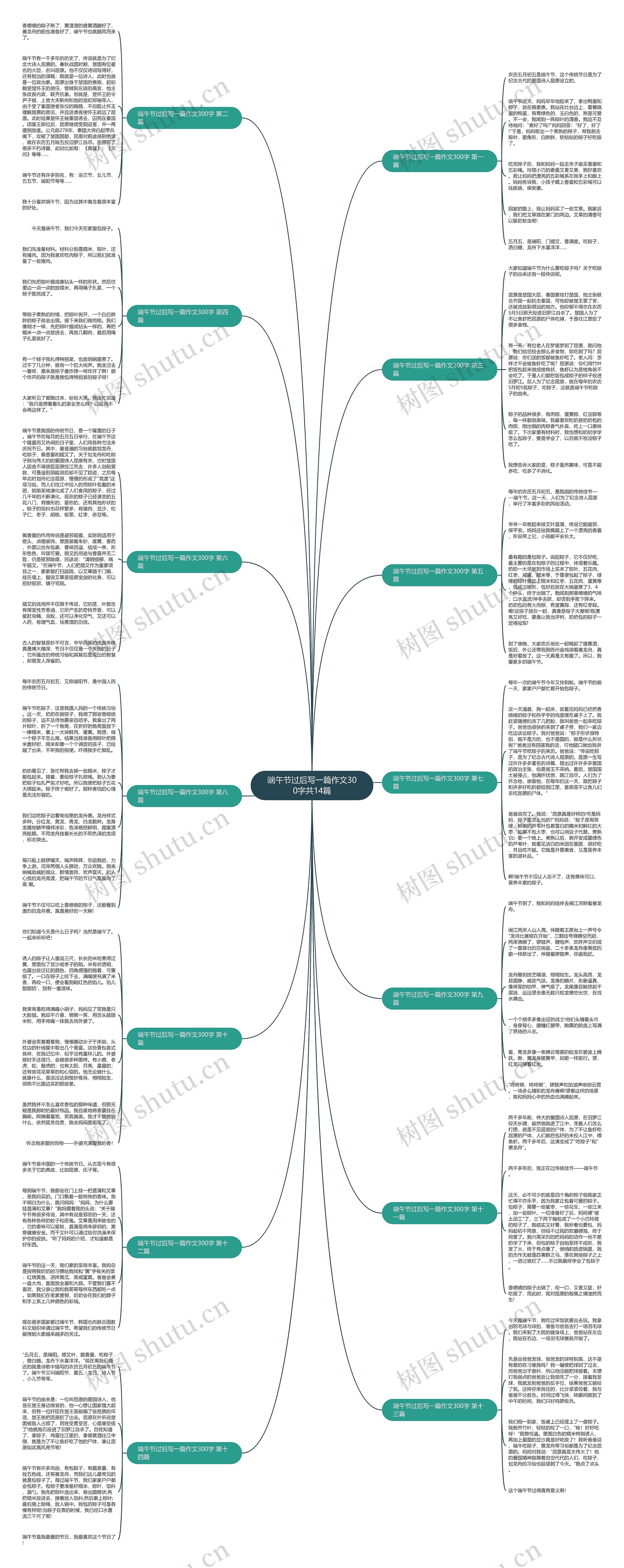 端午节过后写一篇作文300字共14篇思维导图