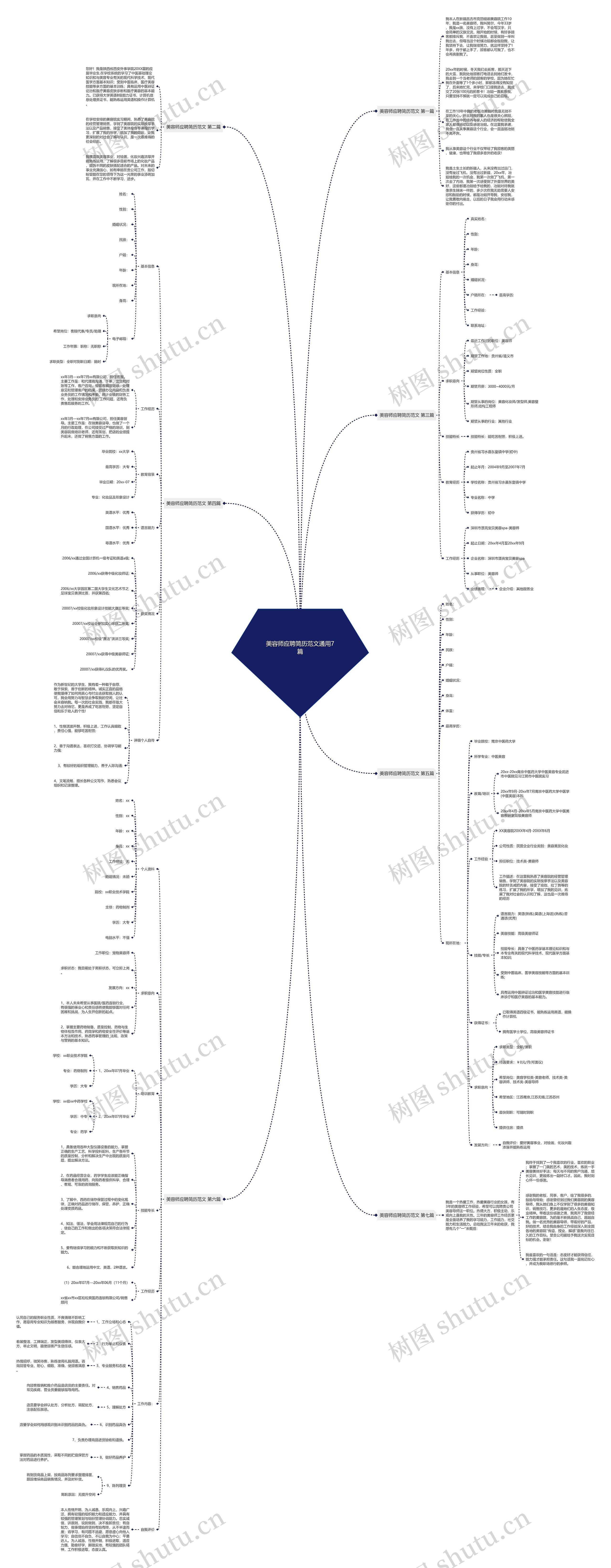 美容师应聘简历范文通用7篇思维导图