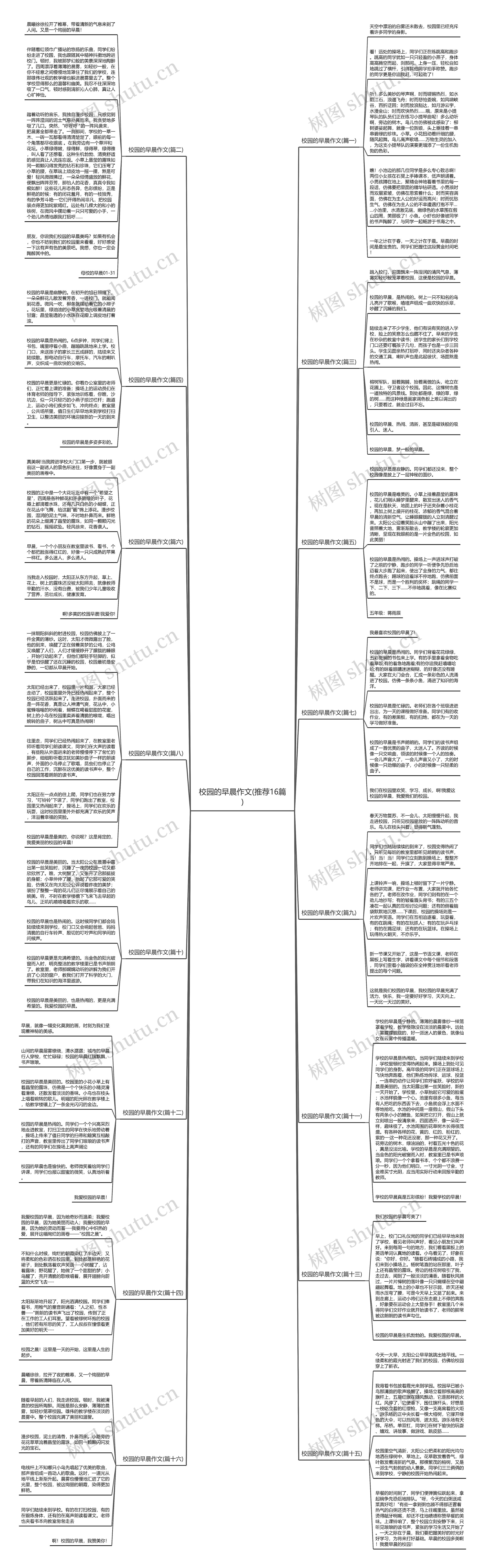 校园的早晨作文(推荐16篇)思维导图