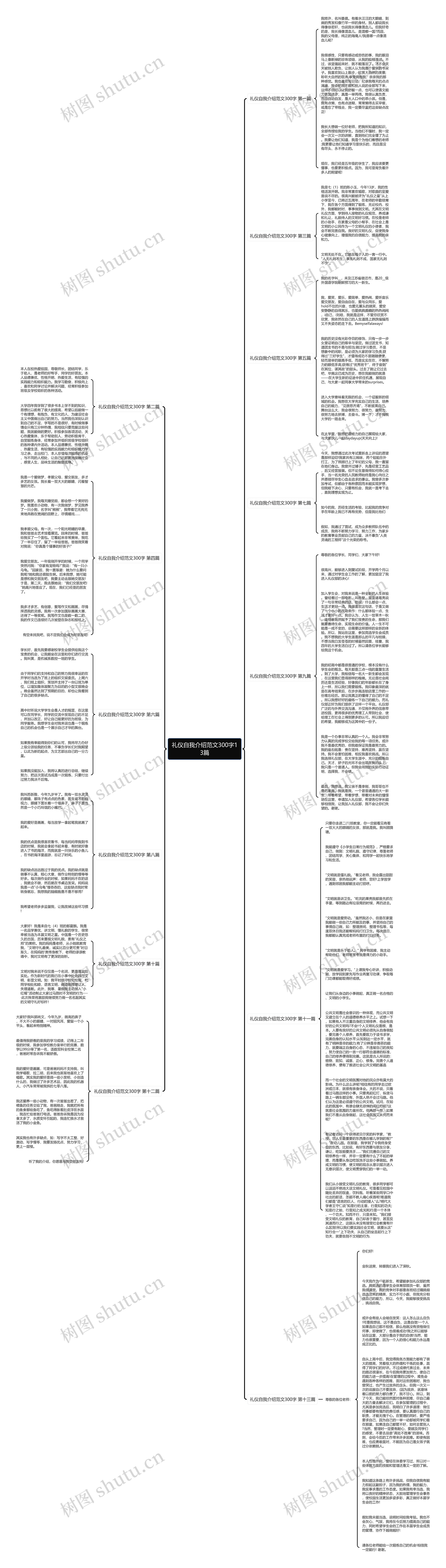 礼仪自我介绍范文300字13篇思维导图