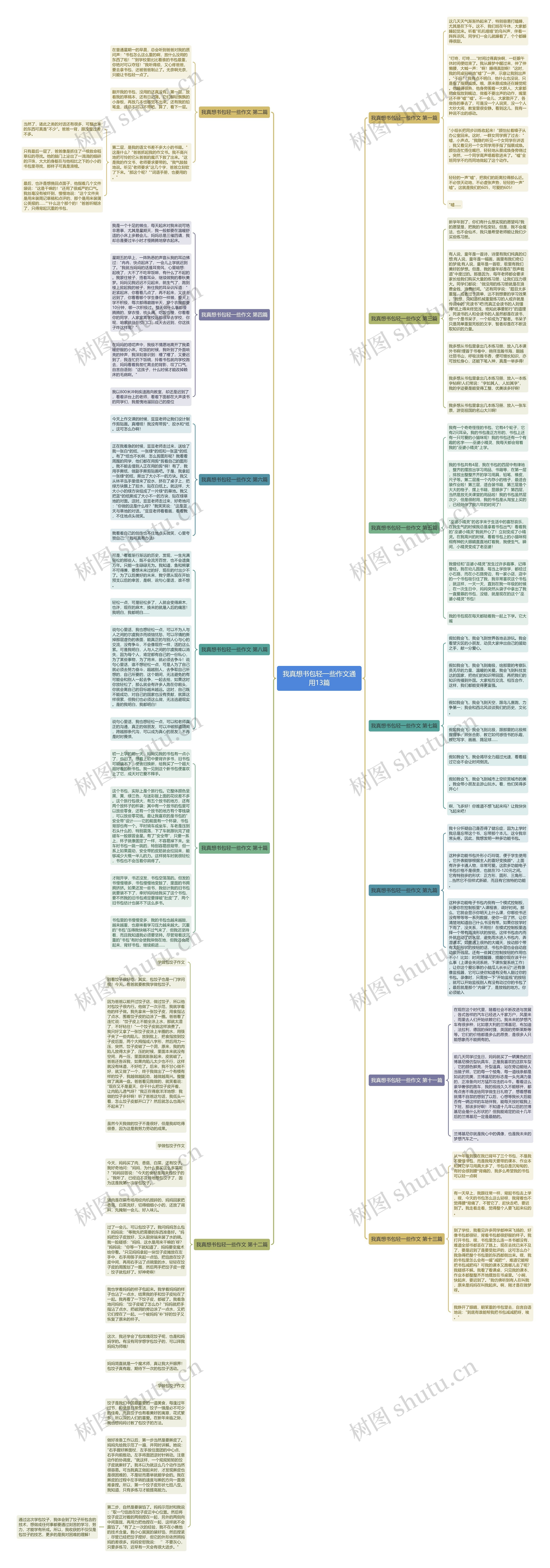 我真想书包轻一些作文通用13篇思维导图