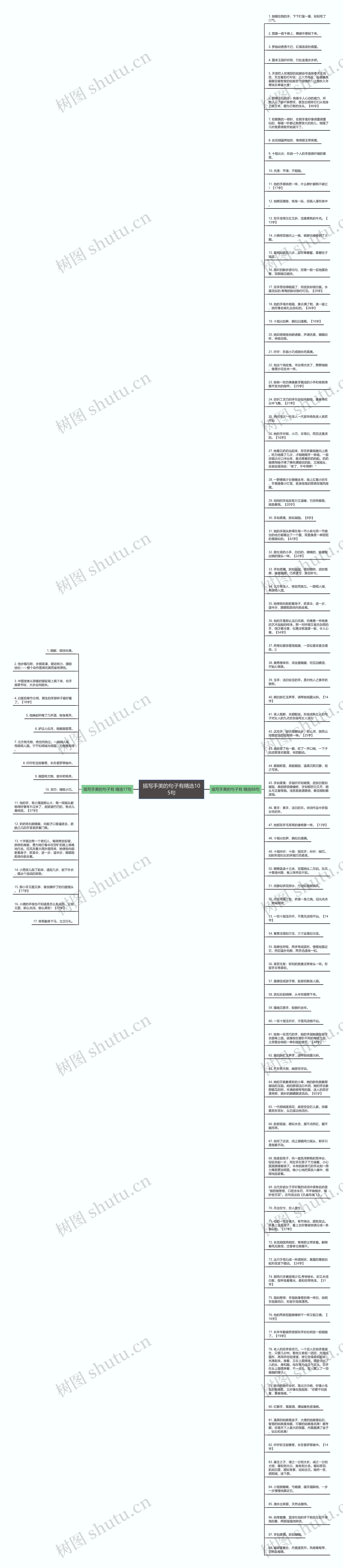 描写手美的句子有精选105句思维导图