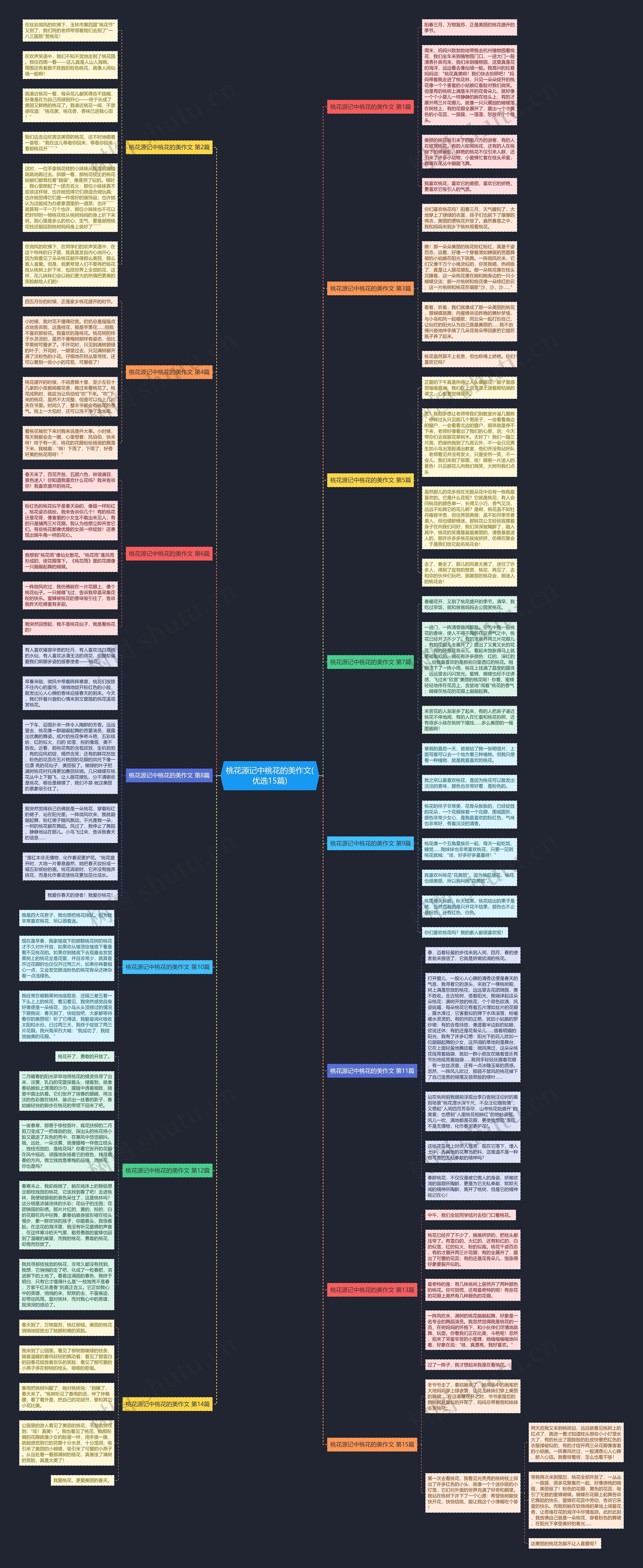 桃花源记中桃花的美作文(优选15篇)思维导图