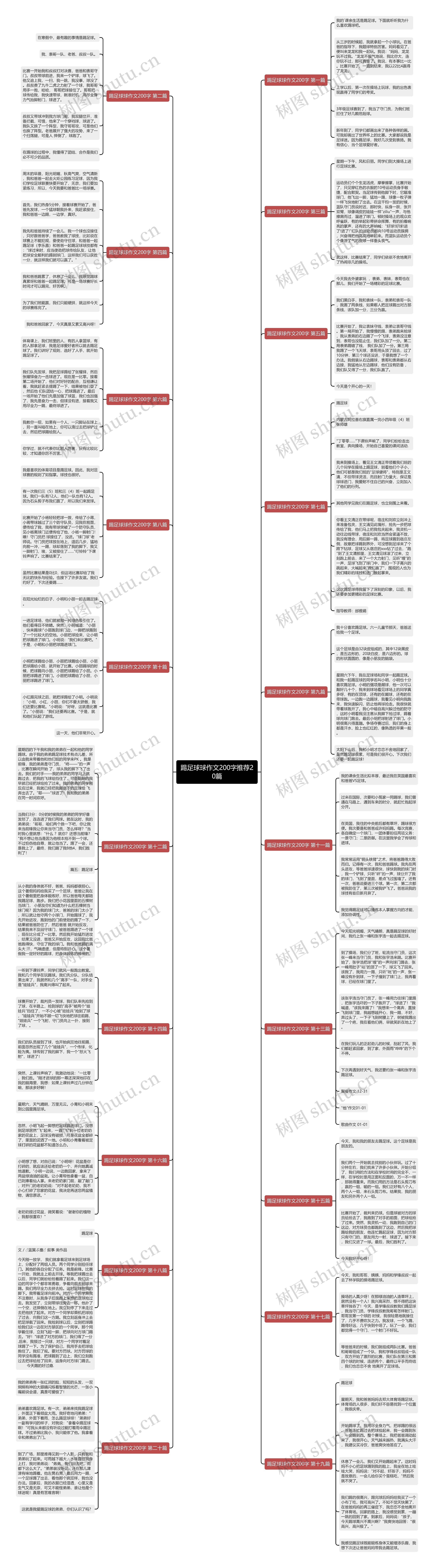 踢足球球作文200字推荐20篇思维导图