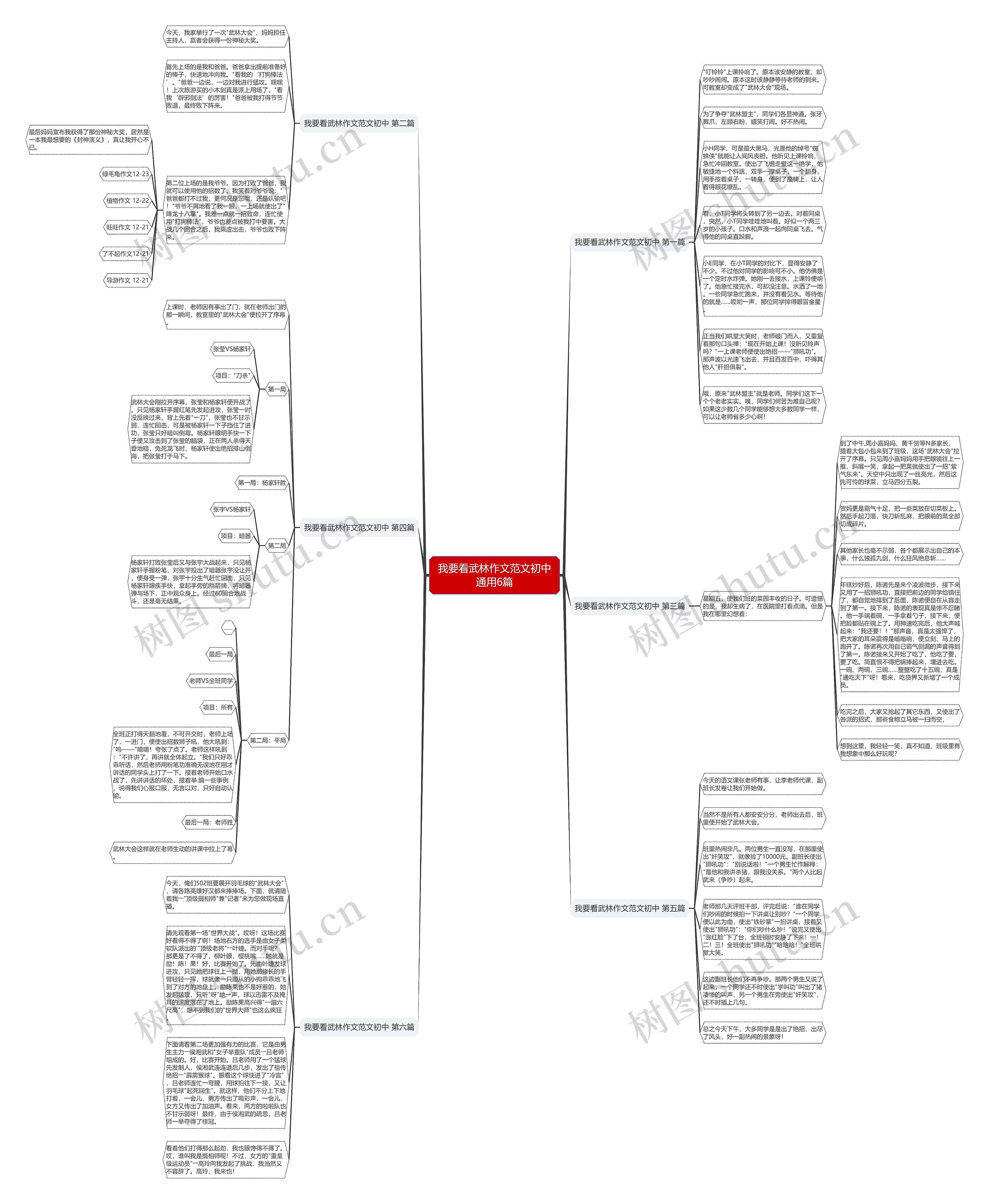 我要看武林作文范文初中通用6篇思维导图