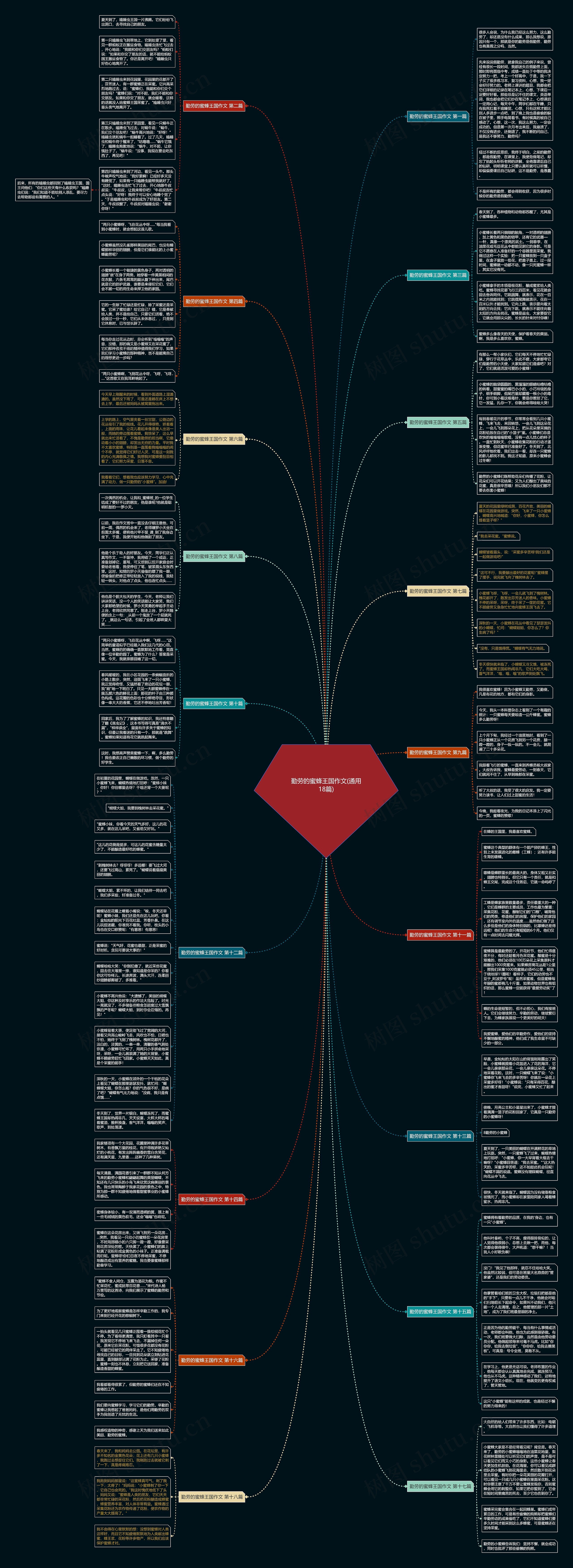 勤劳的蜜蜂王国作文(通用18篇)思维导图