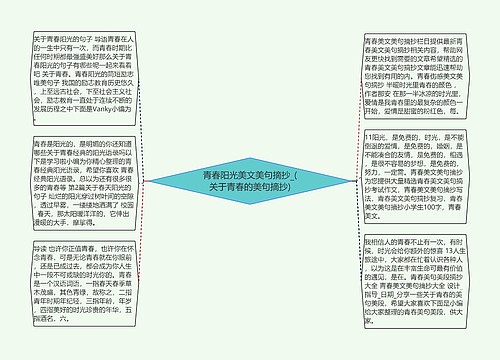 青春阳光美文美句摘抄_(关于青春的美句摘抄)