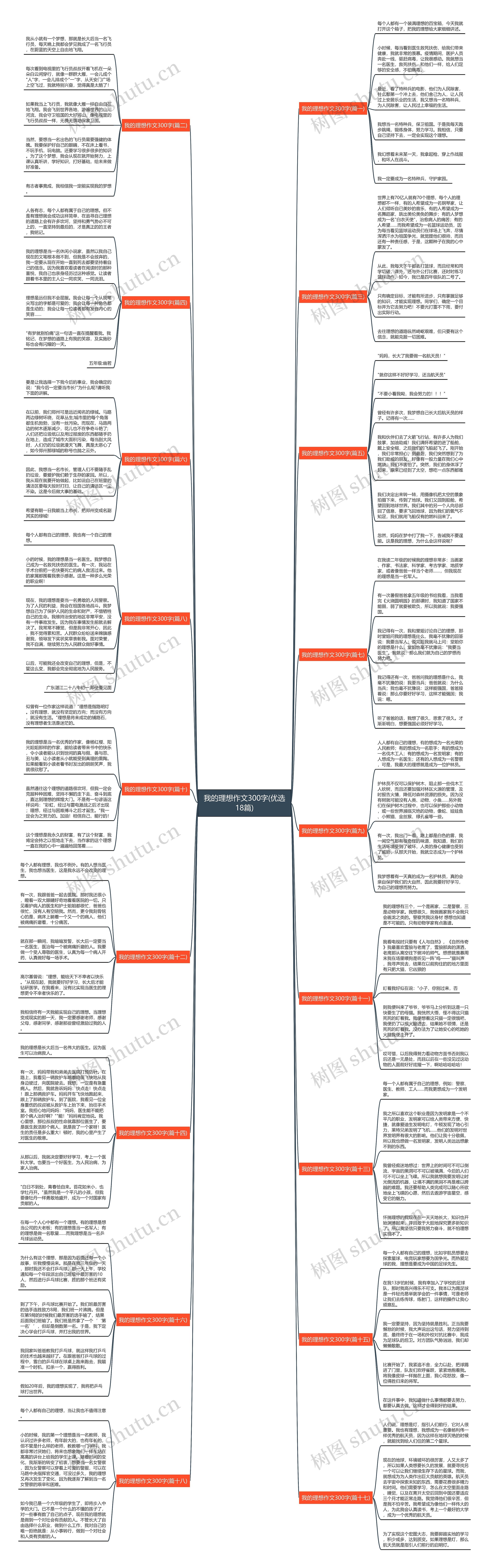我的理想作文300字(优选18篇)思维导图