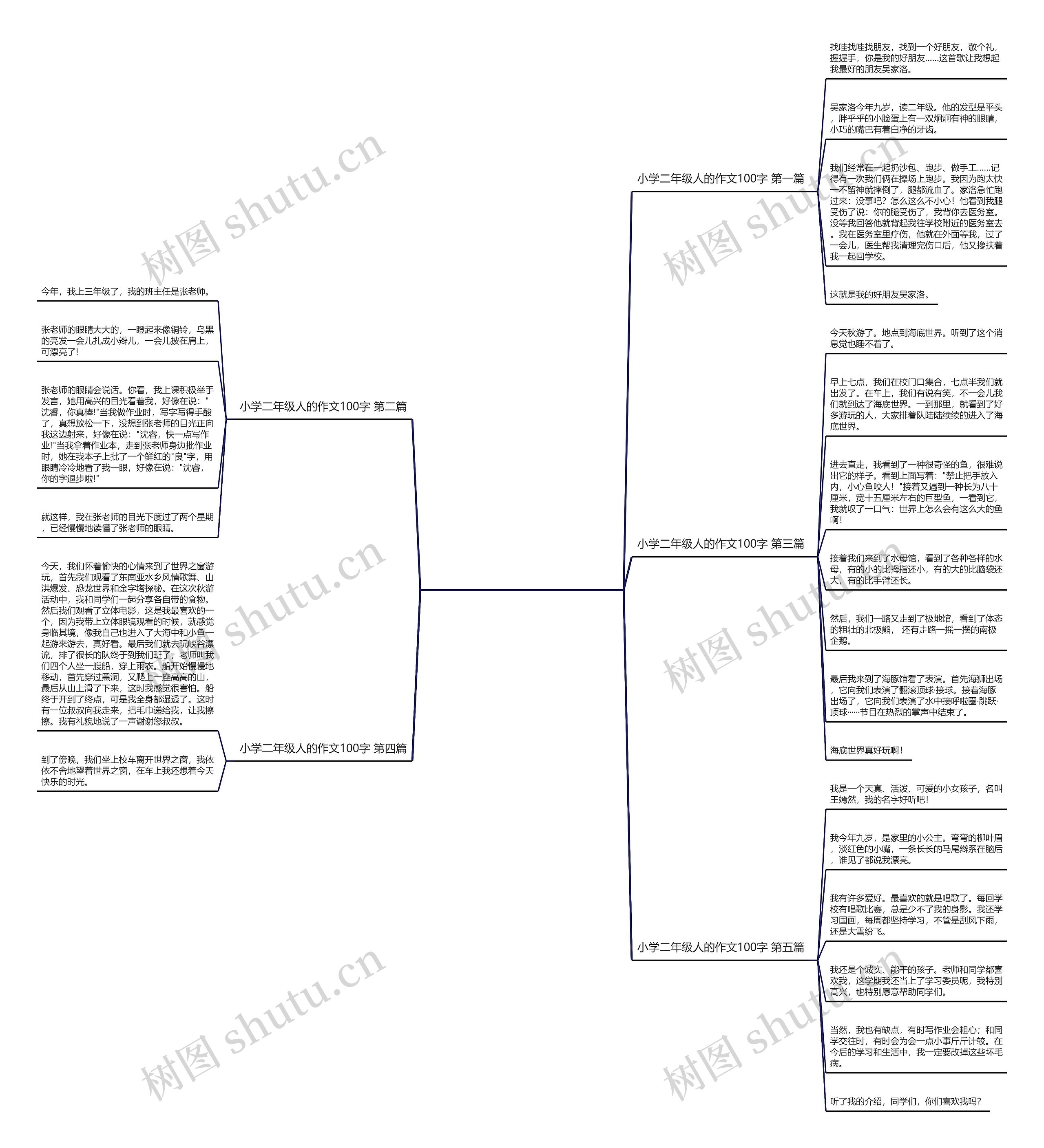 小学二年级人的作文100字精选5篇思维导图