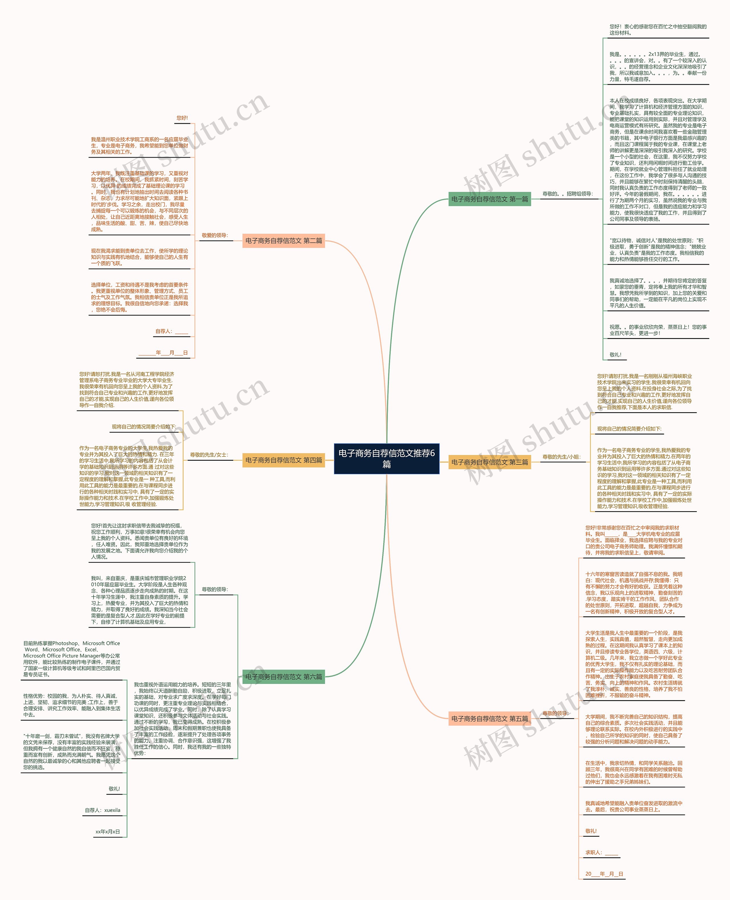 电子商务自荐信范文推荐6篇思维导图