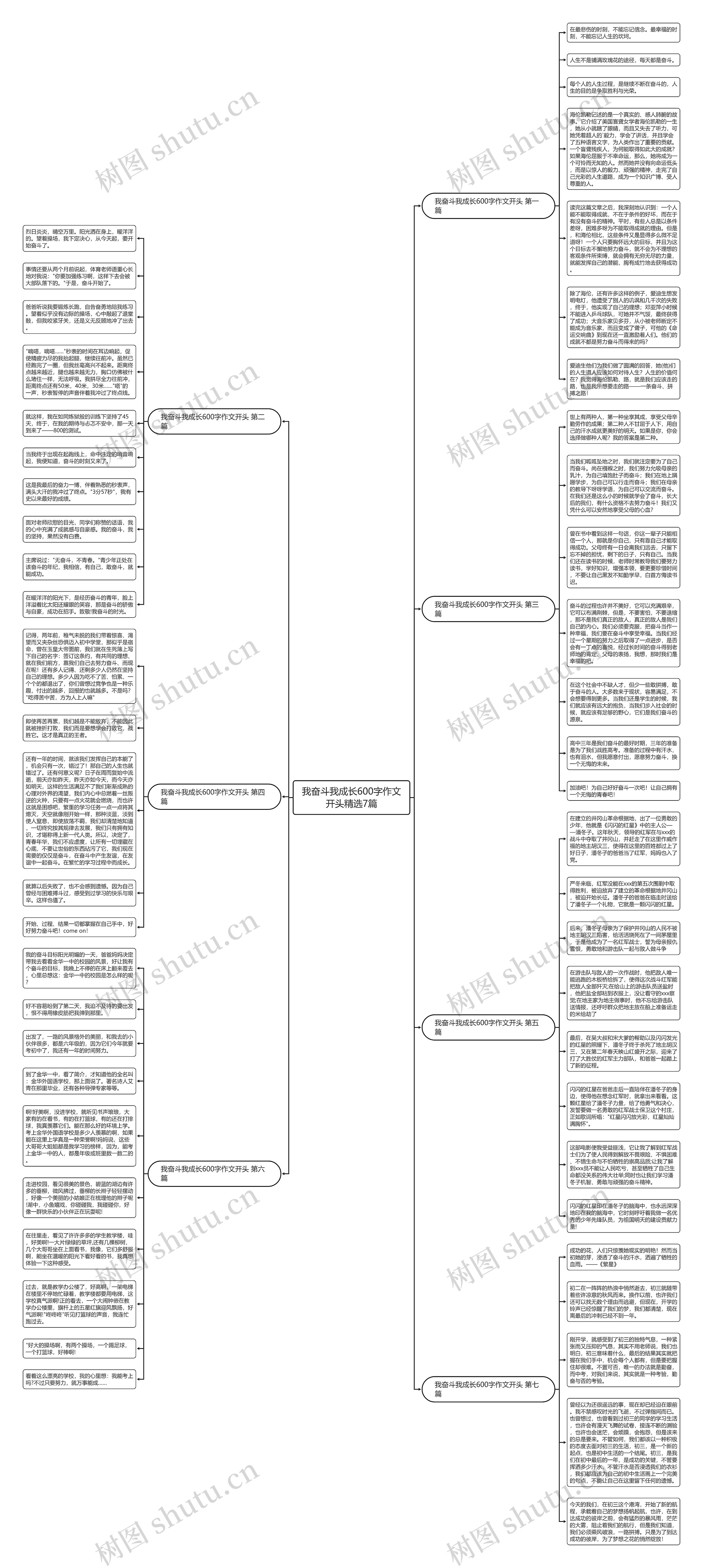 我奋斗我成长600字作文开头精选7篇思维导图