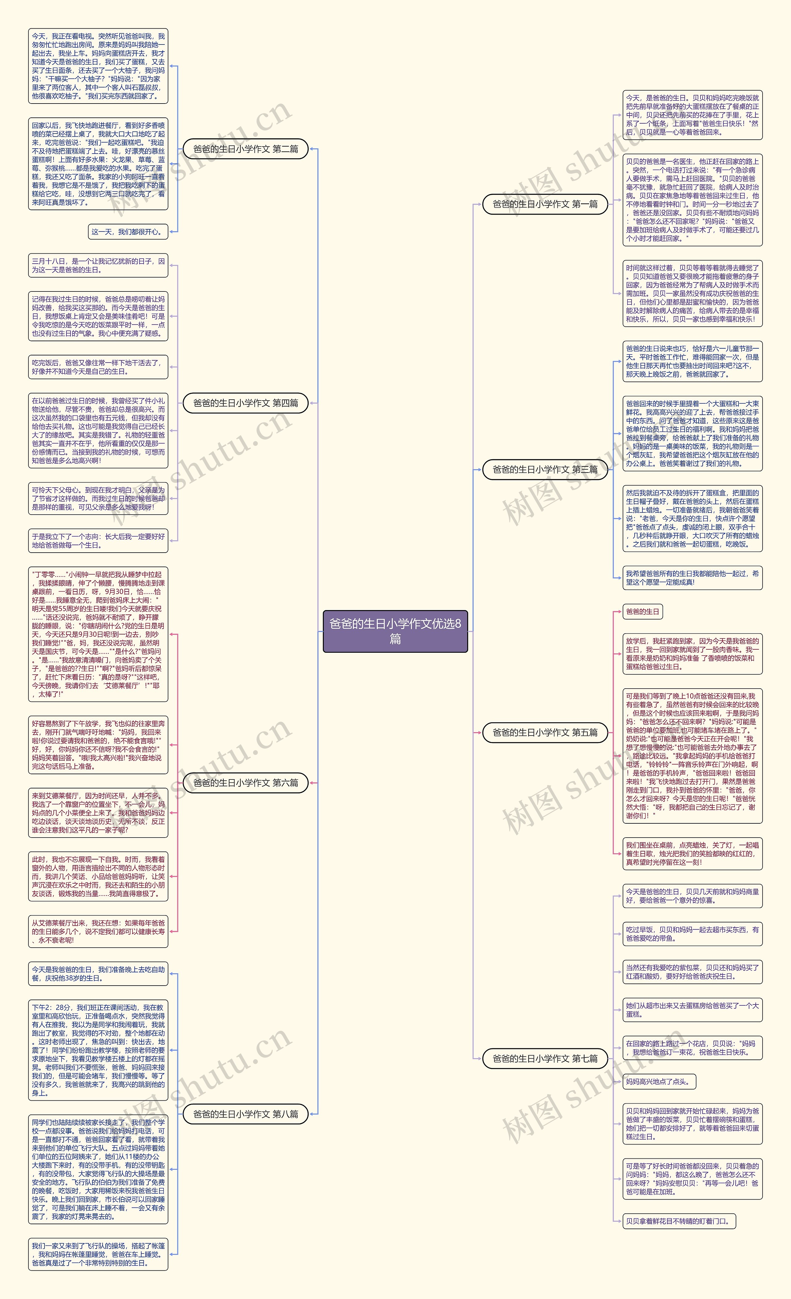 爸爸的生日小学作文优选8篇思维导图