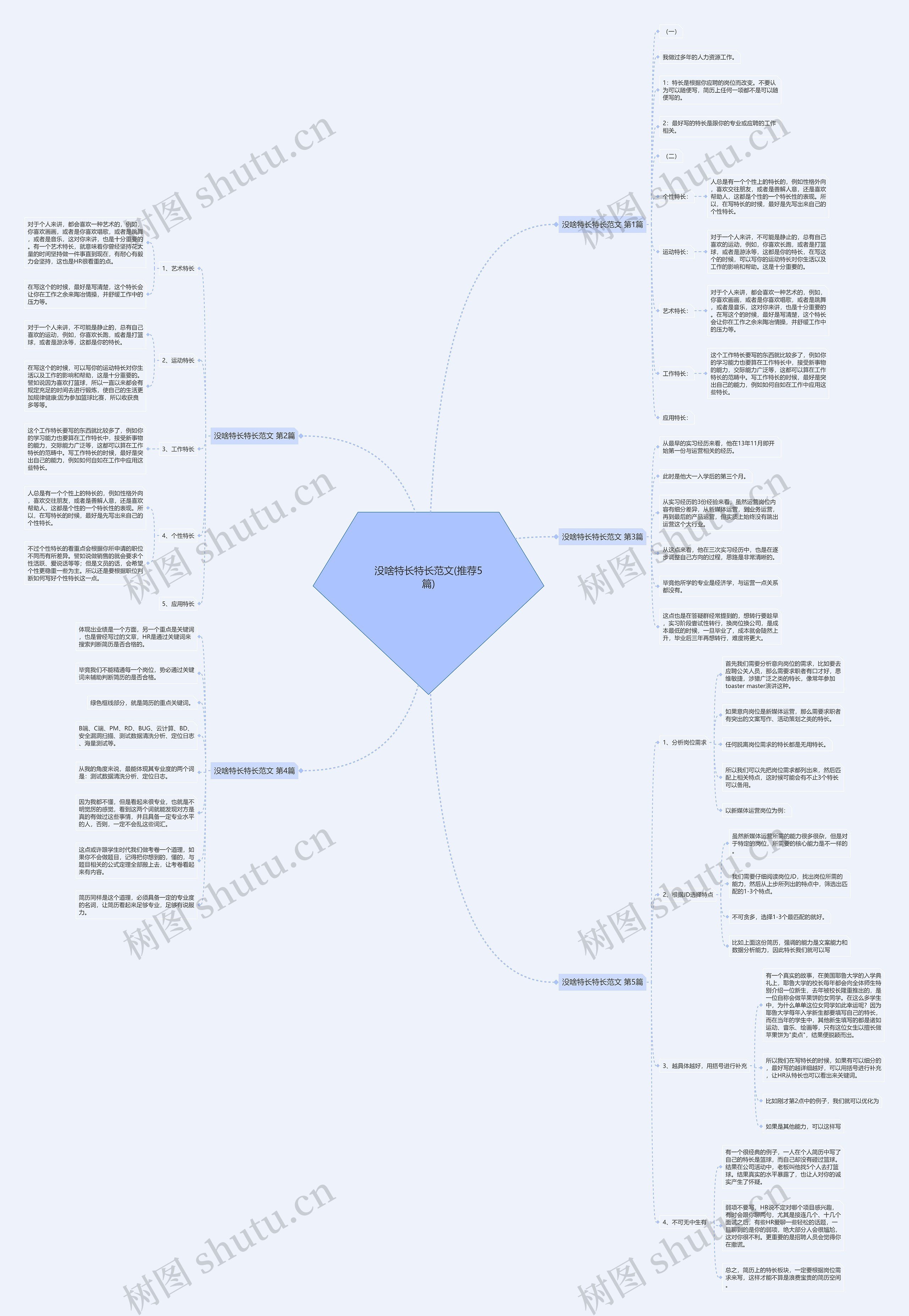 没啥特长特长范文(推荐5篇)思维导图
