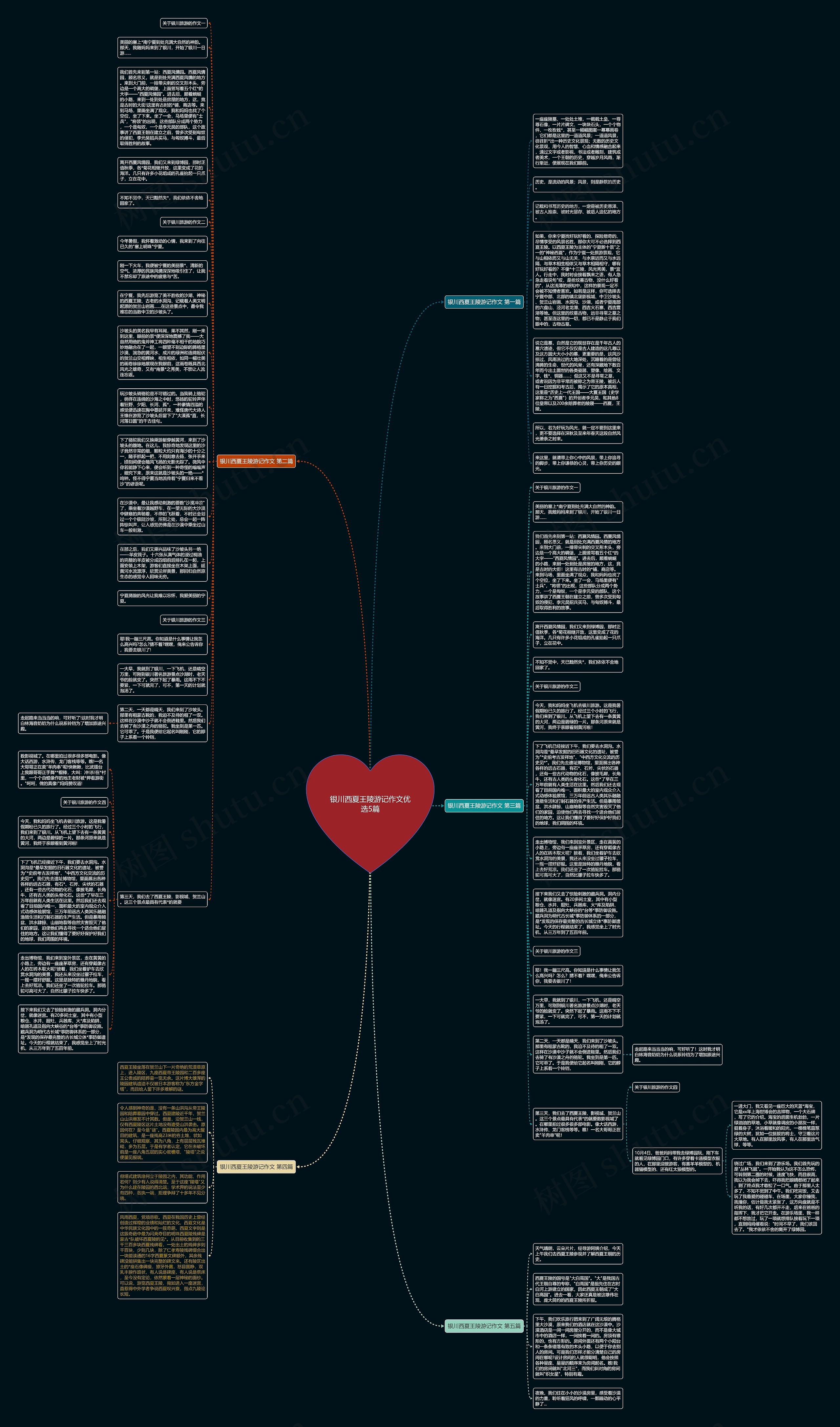 银川西夏王陵游记作文优选5篇思维导图
