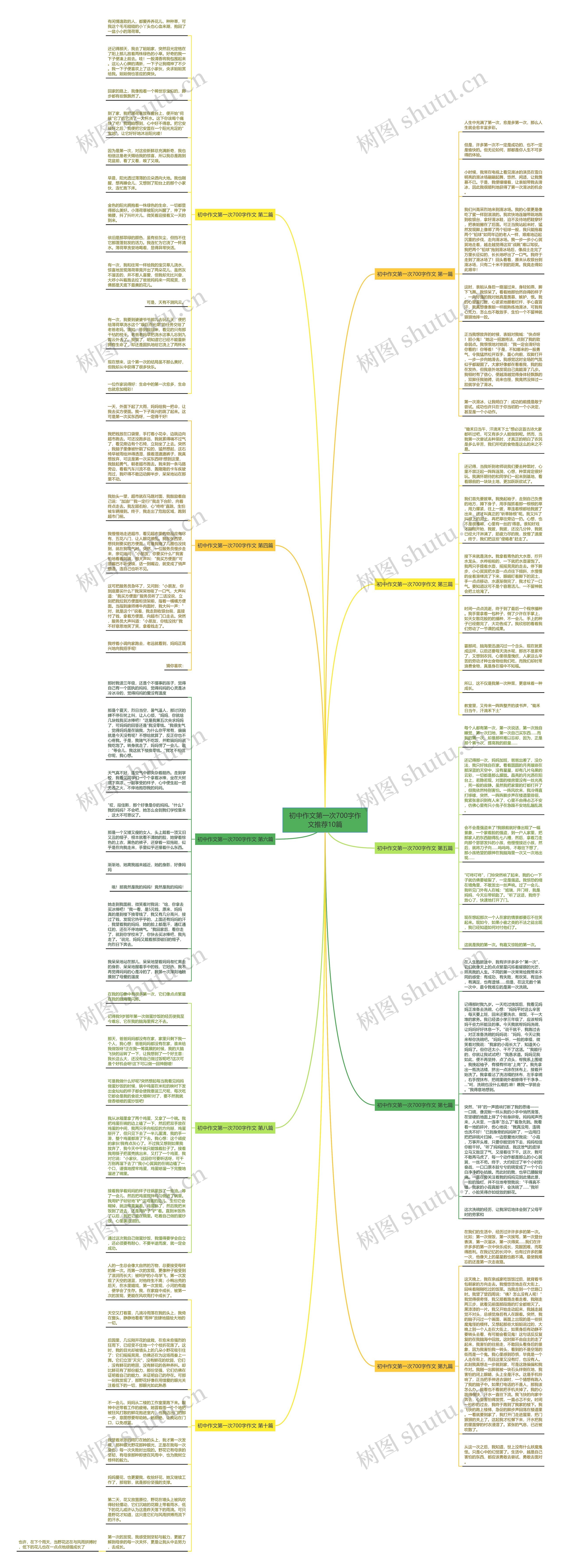初中作文第一次700字作文推荐10篇思维导图