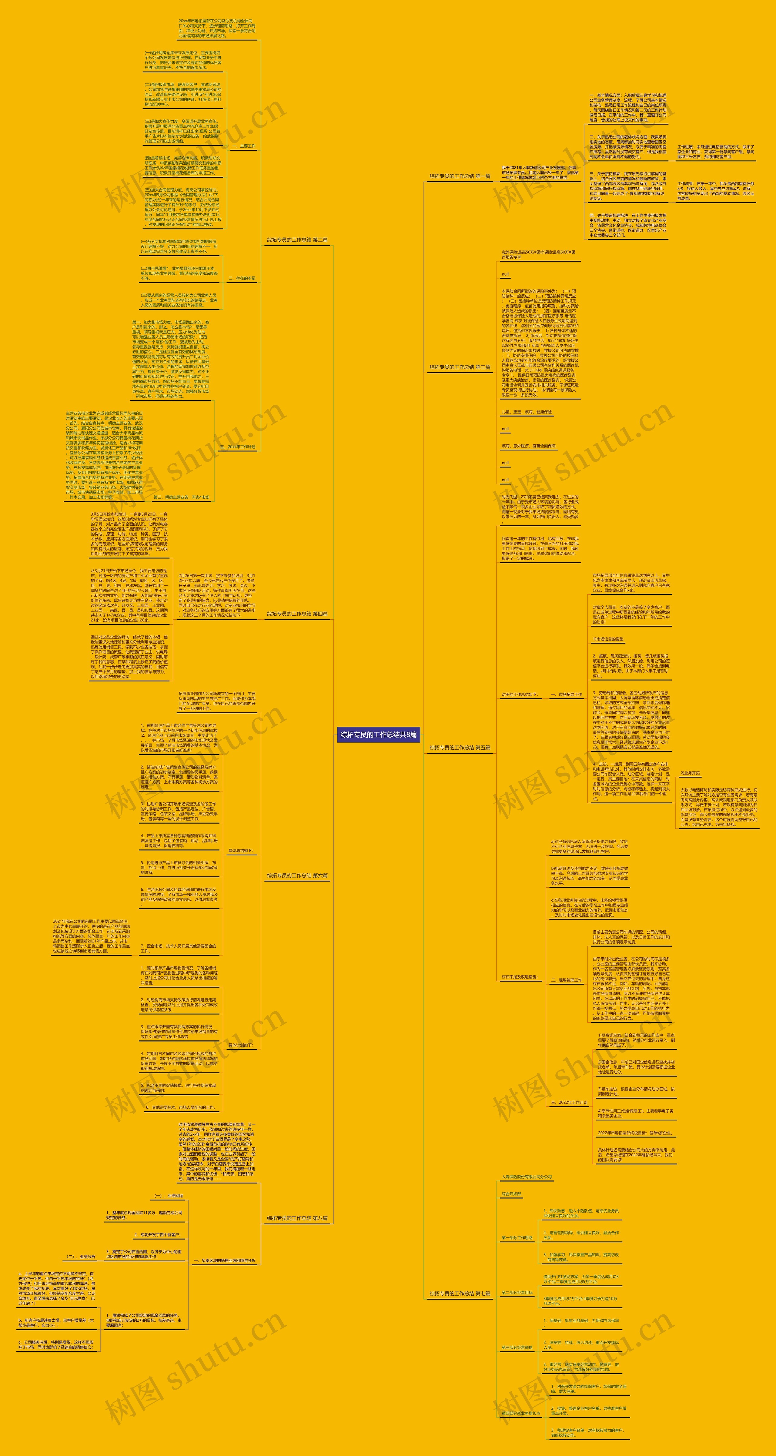 综拓专员的工作总结共8篇思维导图