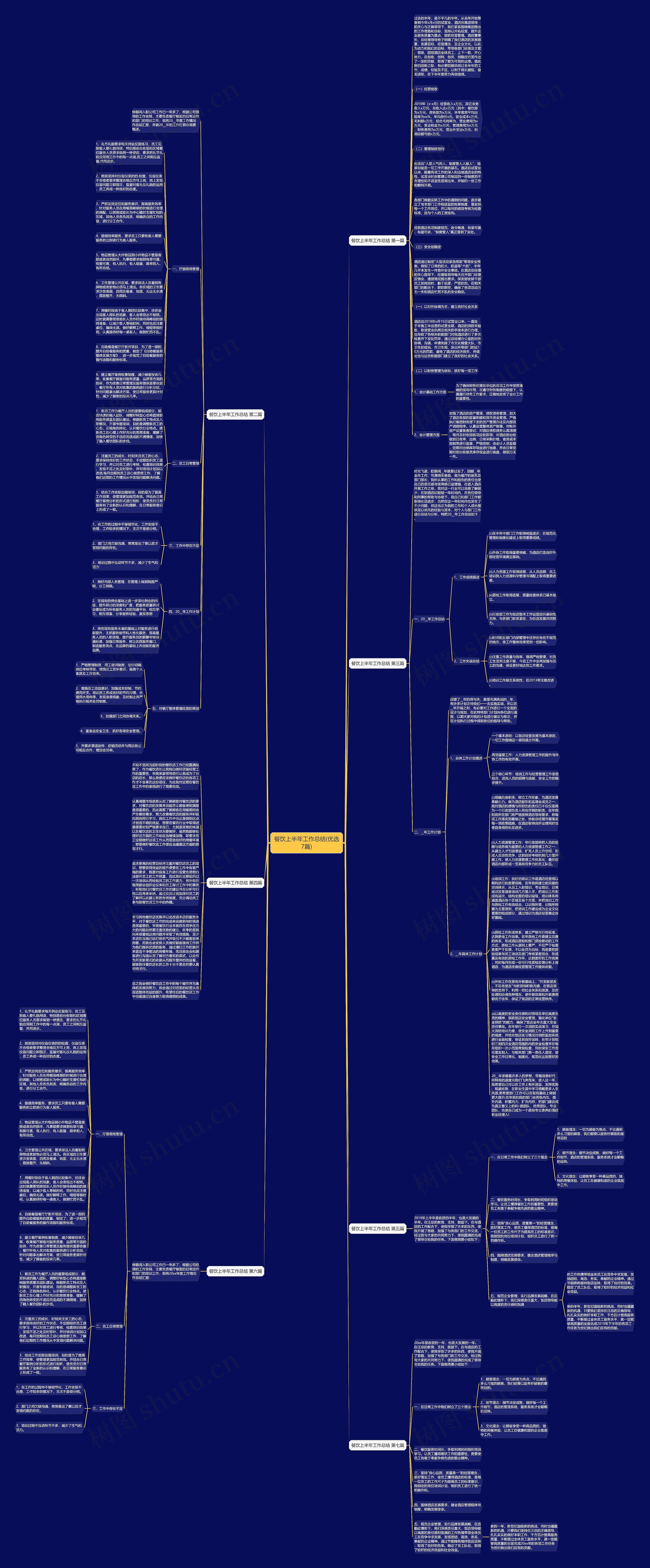 餐饮上半年工作总结(优选7篇)思维导图