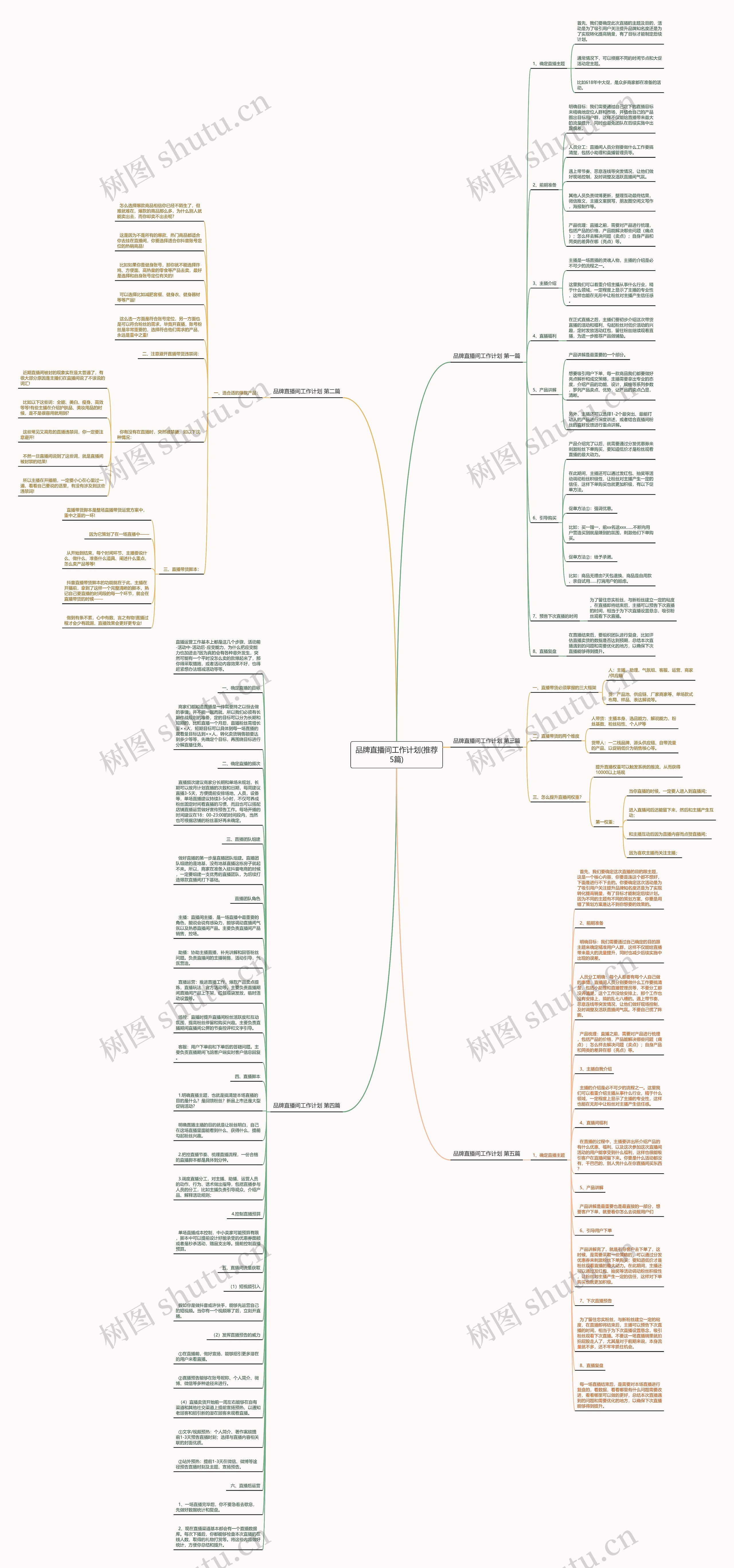 品牌直播间工作计划(推荐5篇)思维导图